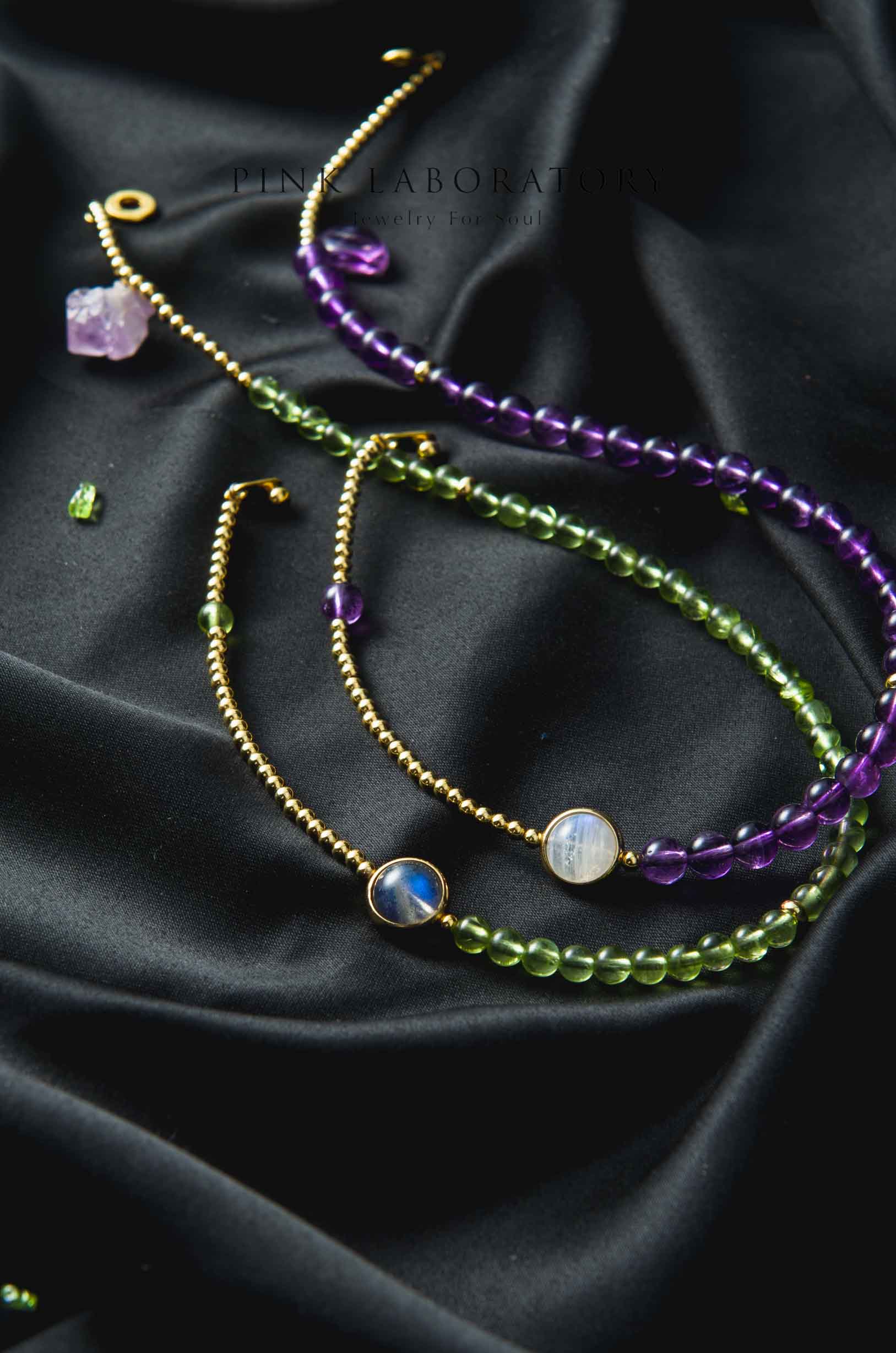 紫水晶月光石手鍊 | 14kgf | 夜色系列