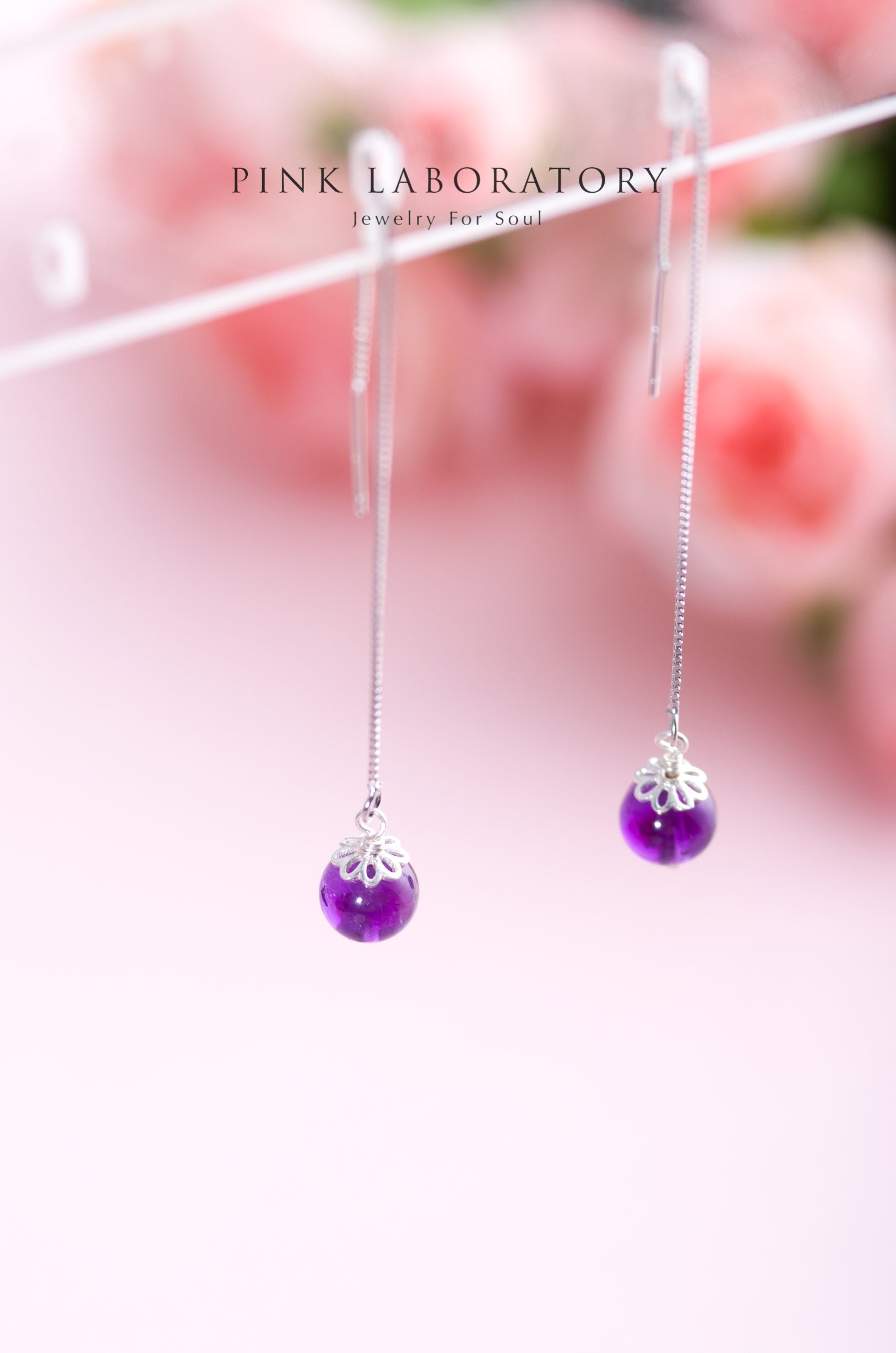 紫水晶925純銀耳環 | 耳線