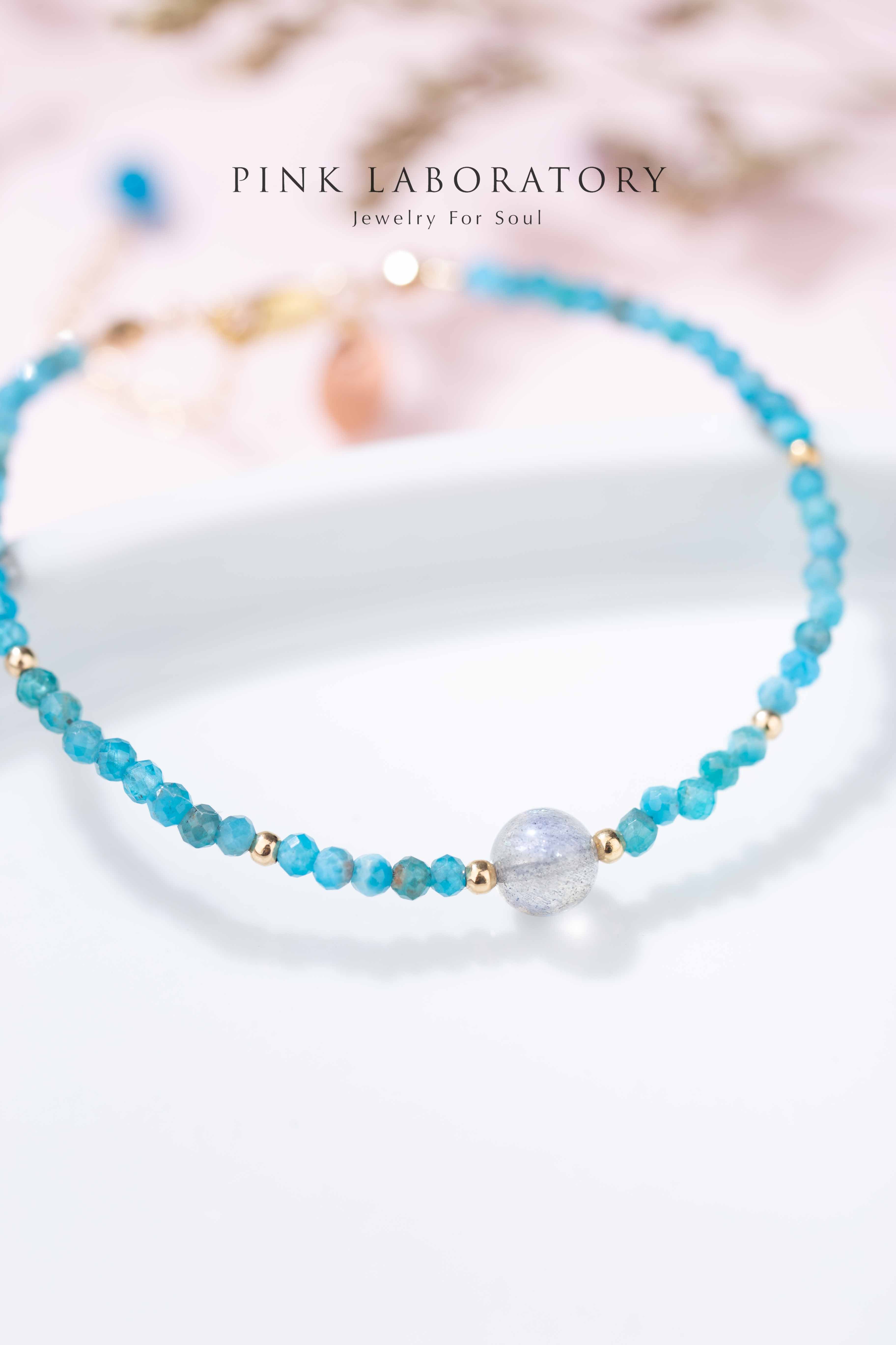 磷灰石拉長石14KGF極細手鍊