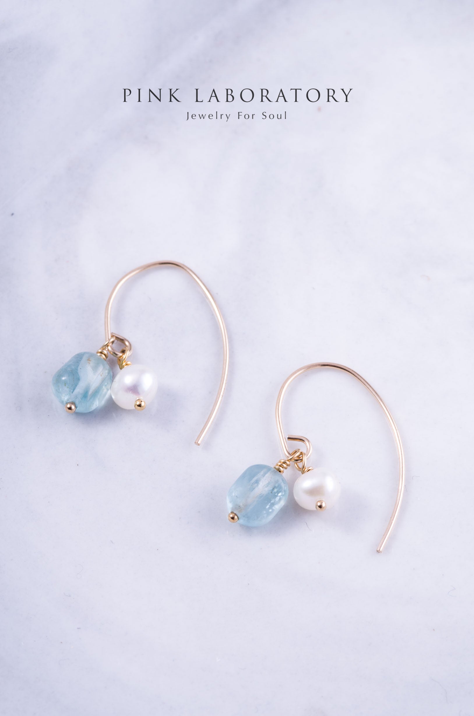 磷灰石淡水珍珠 | 14K包金耳環