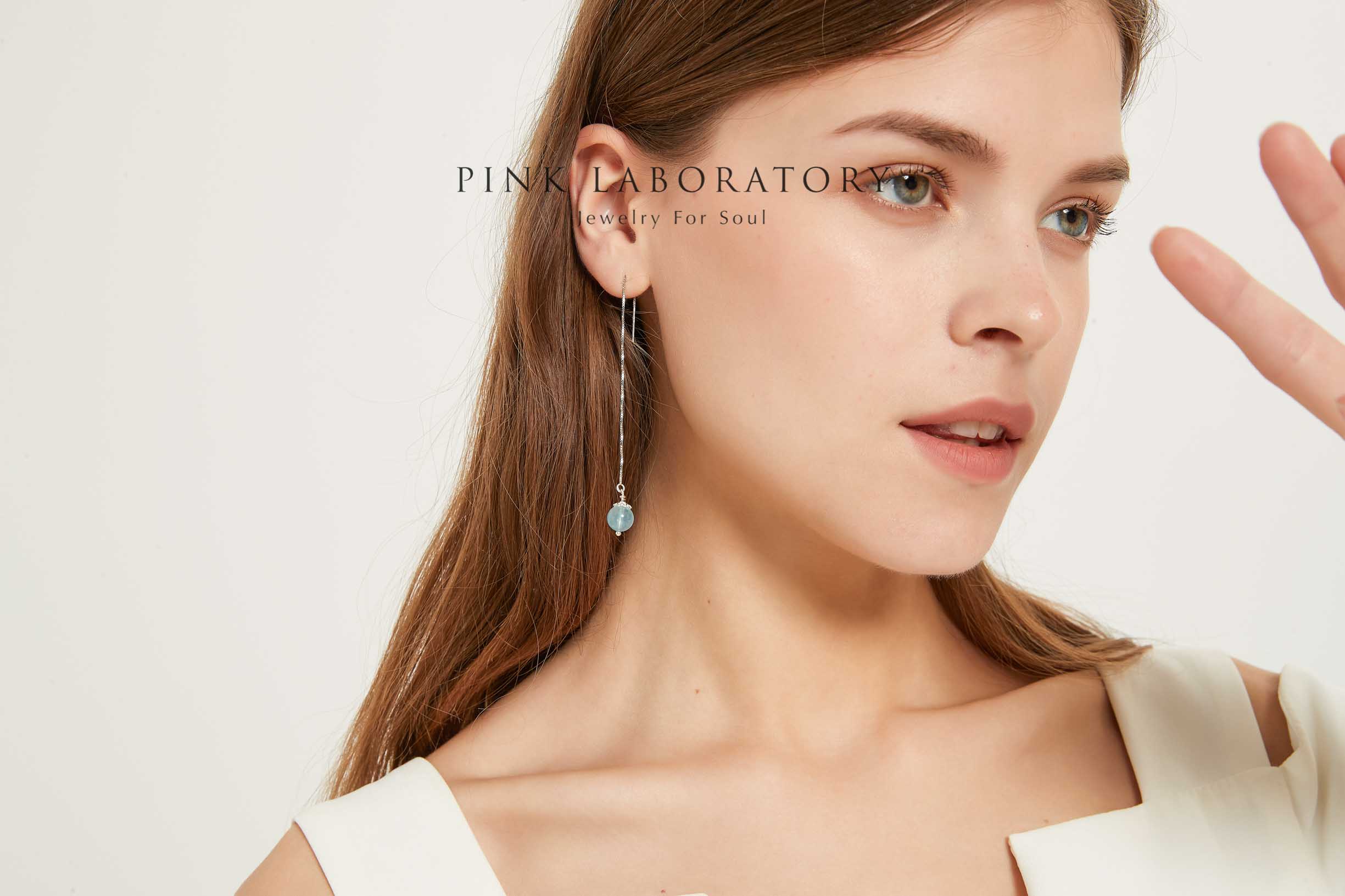 誕生石純銀鍍白金耳環 | 耳夾