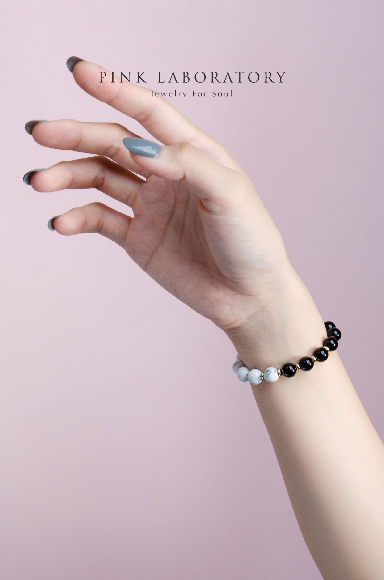 黑瑪瑙白松石手鍊