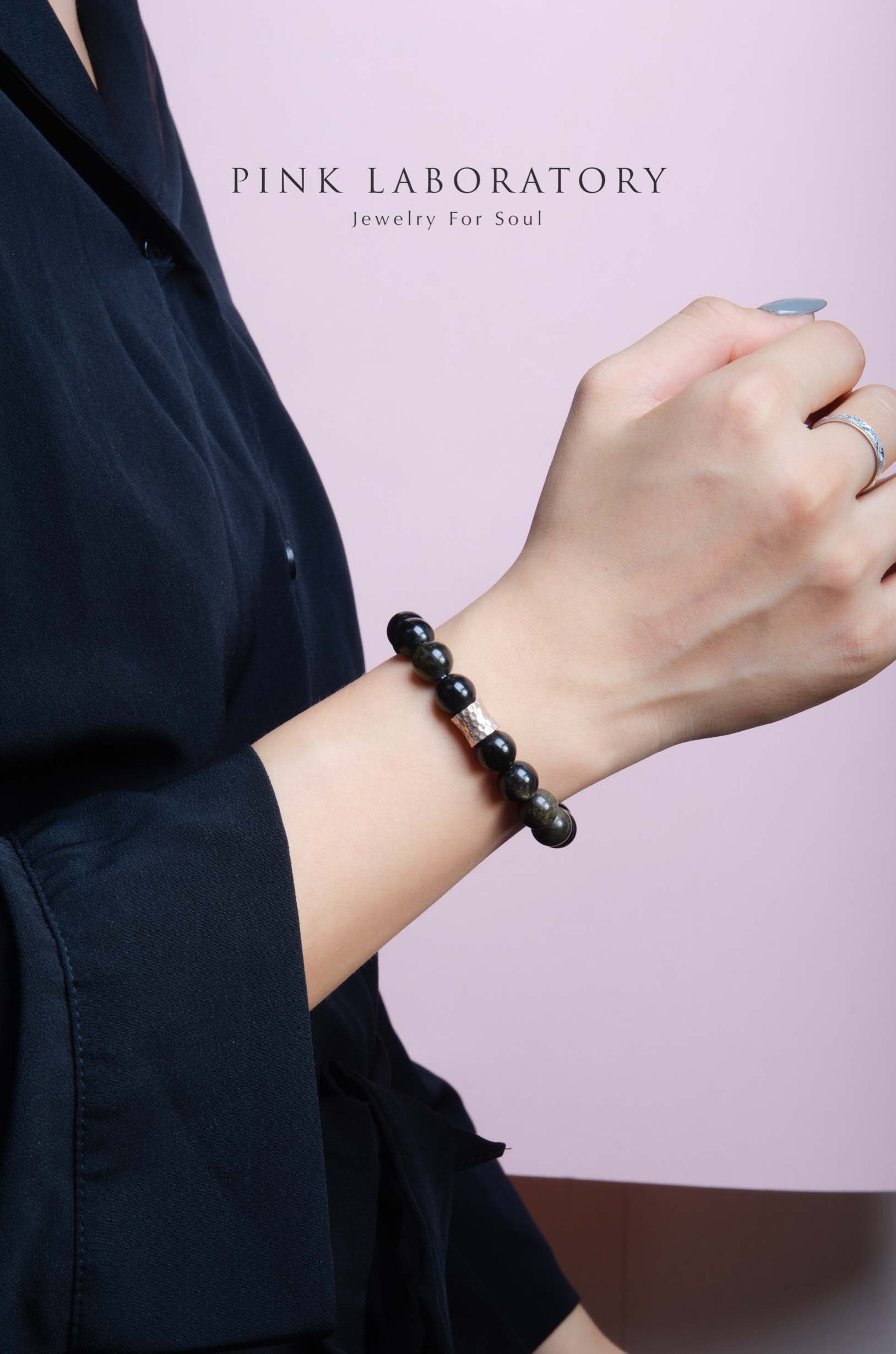 黑曜石925純銀手鍊