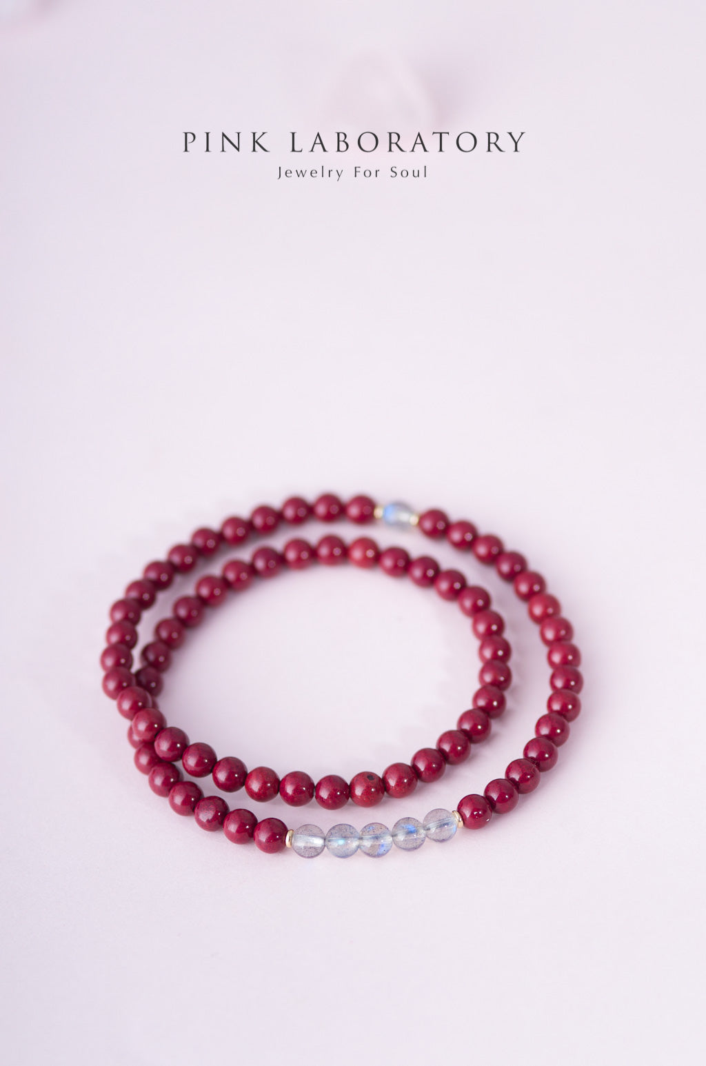 紫金砂硃砂 4mm雙圈手鏈 | 拉長石