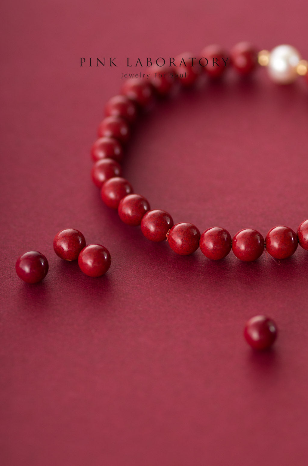 紫金砂硃砂6mm珍珠手鏈 | 14K包金