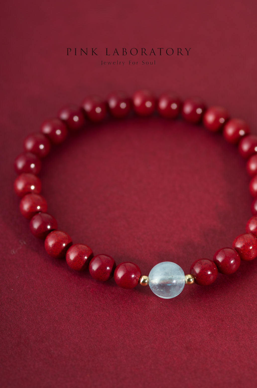 紫金砂硃砂 6mm 單圈手鏈 | 海藍寶