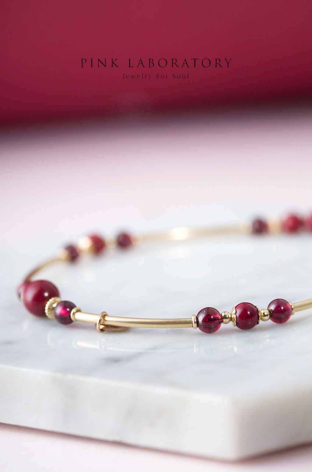 硃砂紫金砂4mm手鍊 | 石榴石14KGF手環