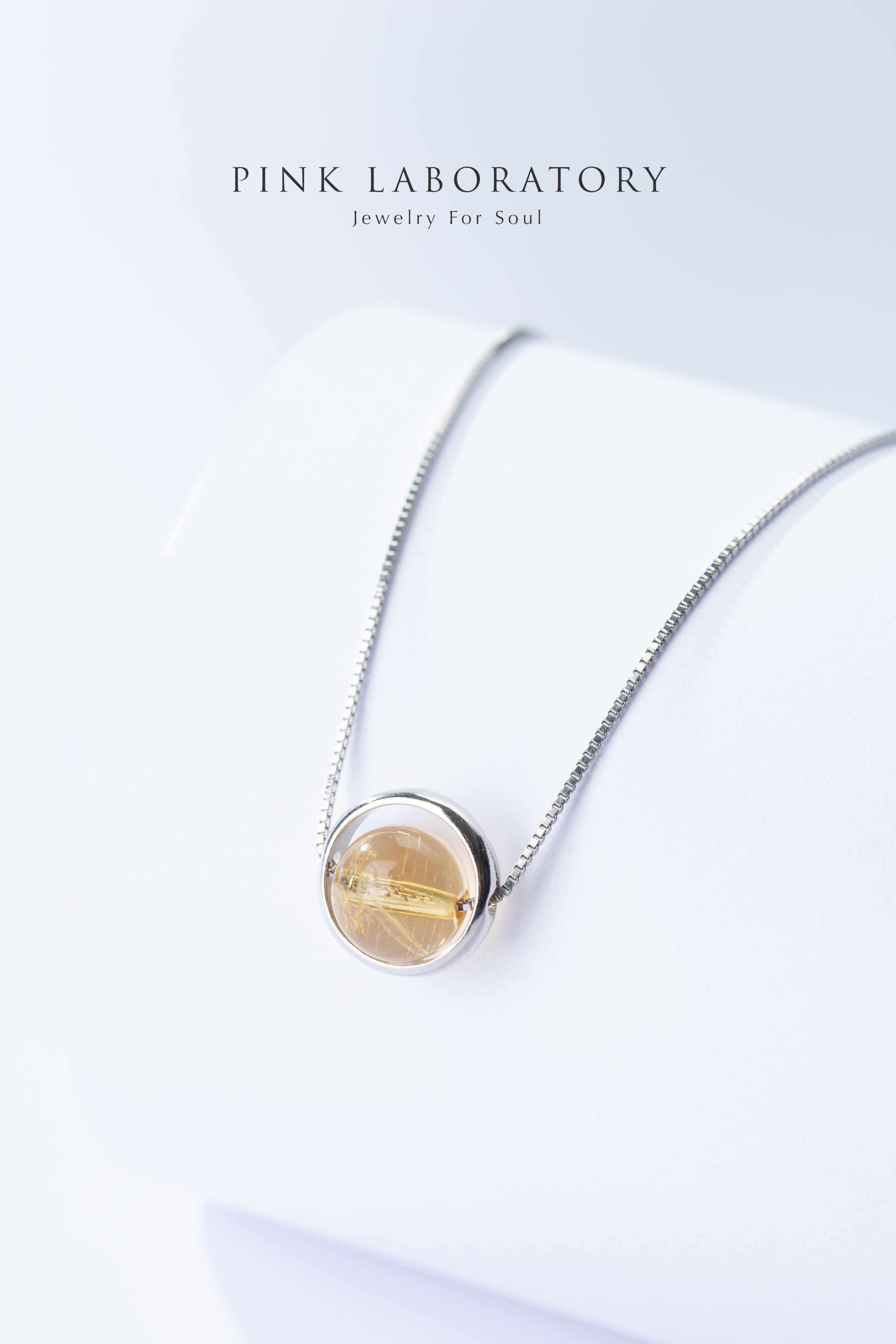 黃水晶925純銀項鍊 - Pink Laboratory