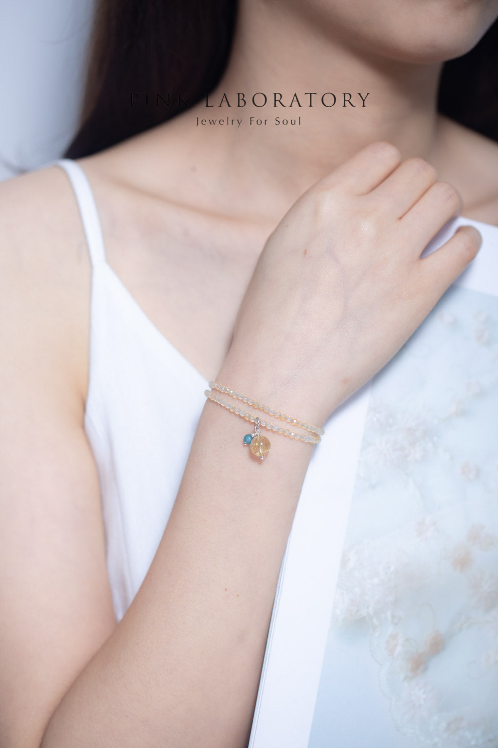 黃水晶金髮晶925純銀項鍊