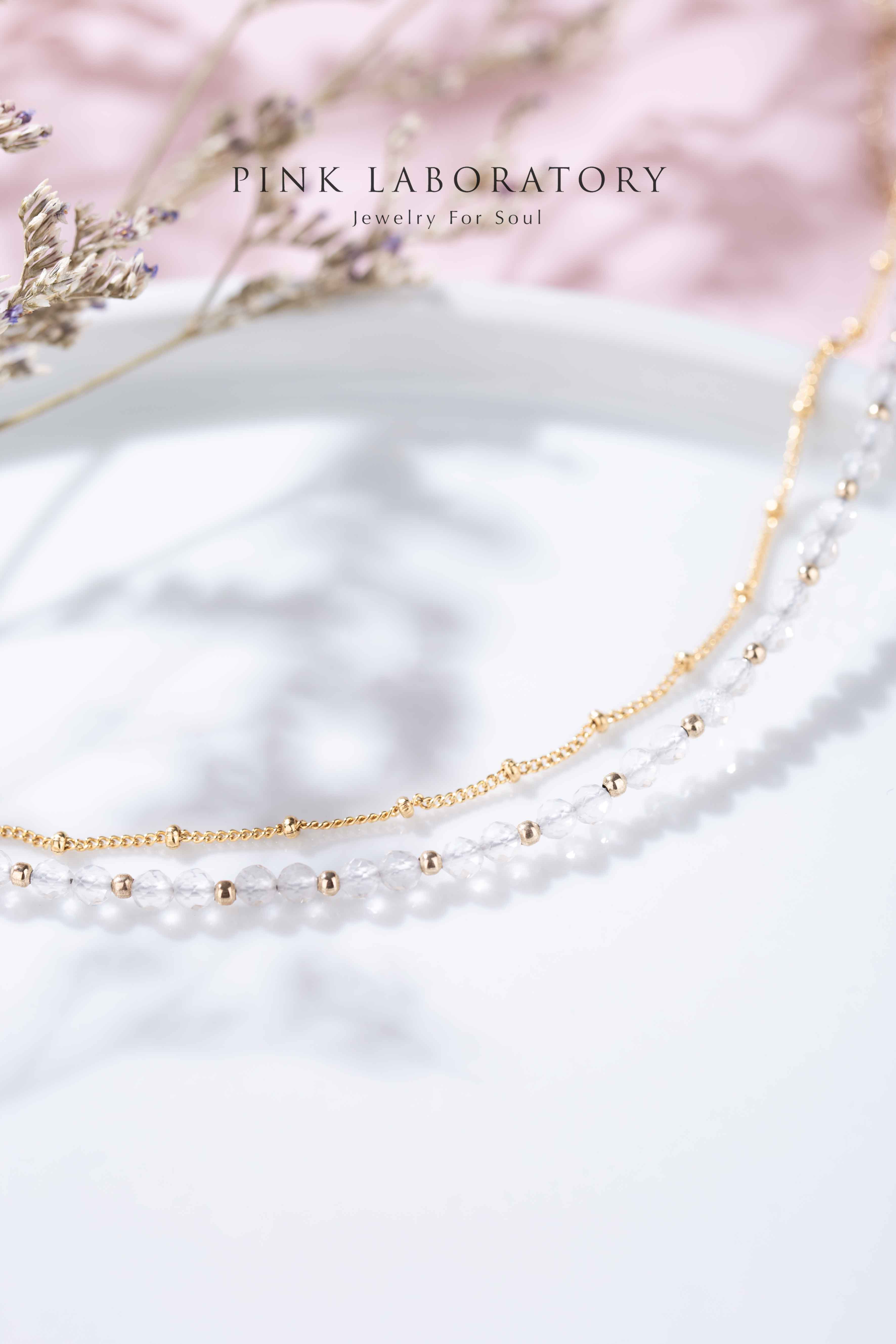 白水晶14K包金極細手鍊|字母客製