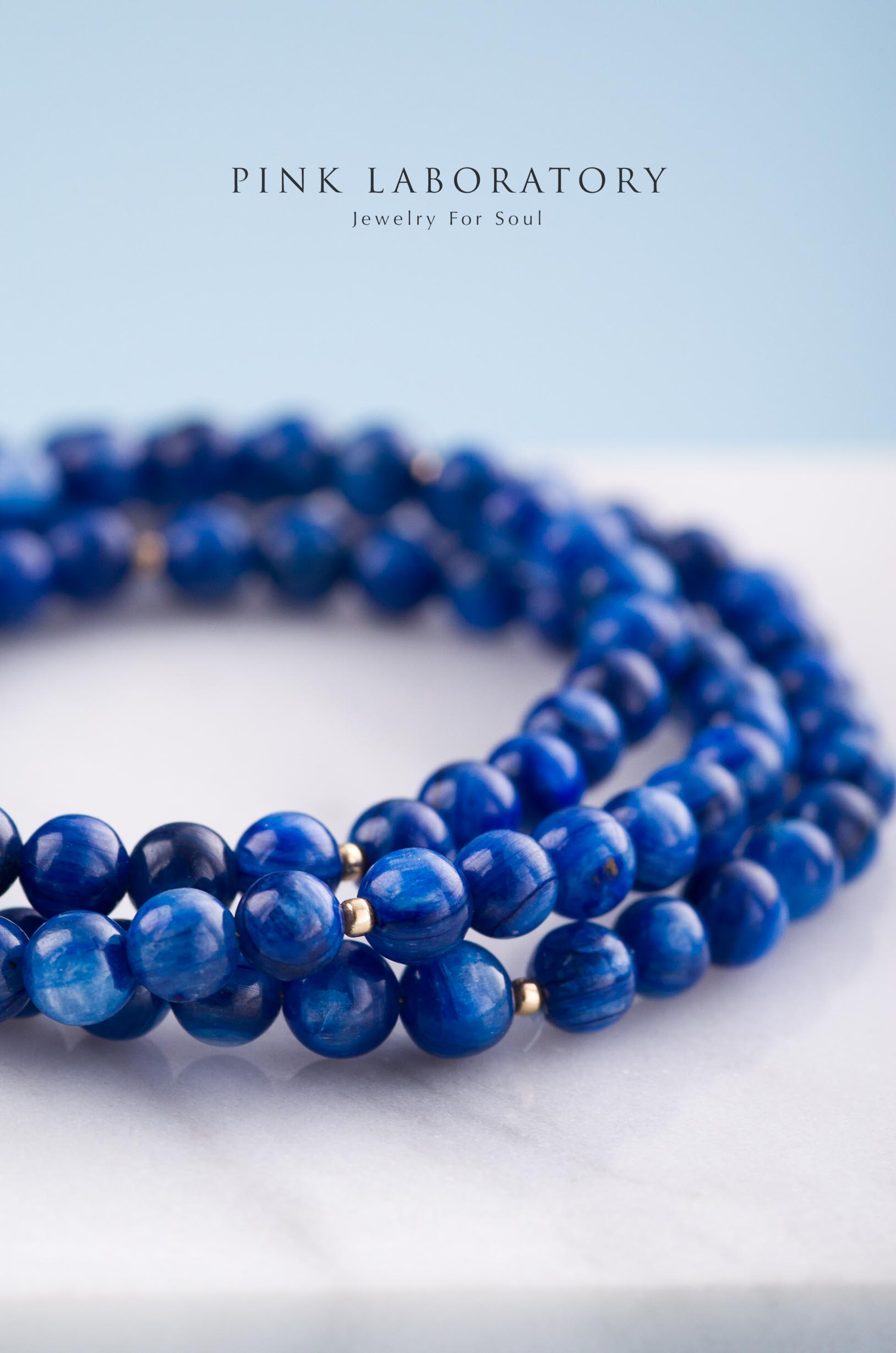 藍晶石手鍊 | 三圈 | 6mm | 14K包金