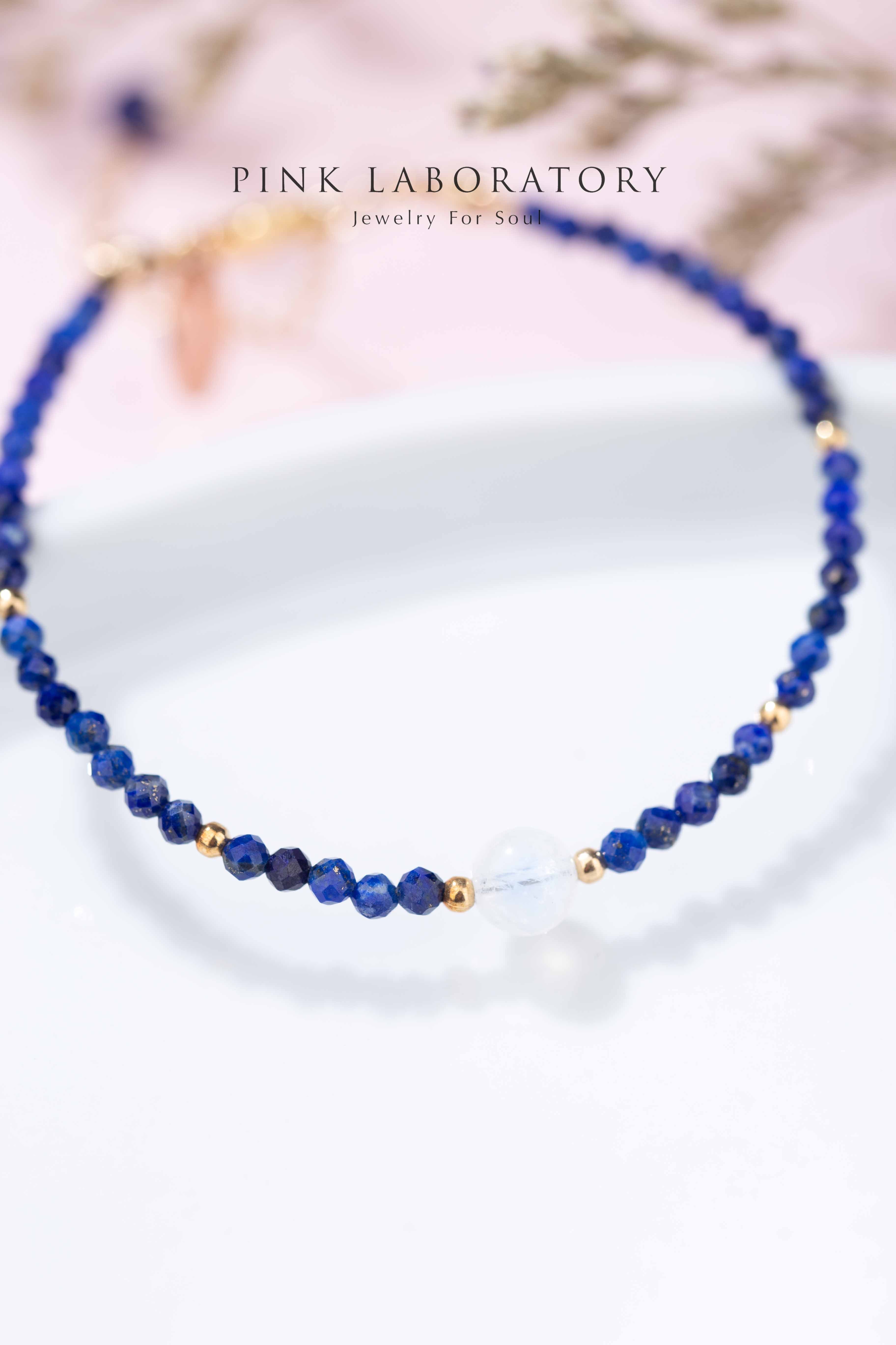 青金石月亮石14KGF手鍊