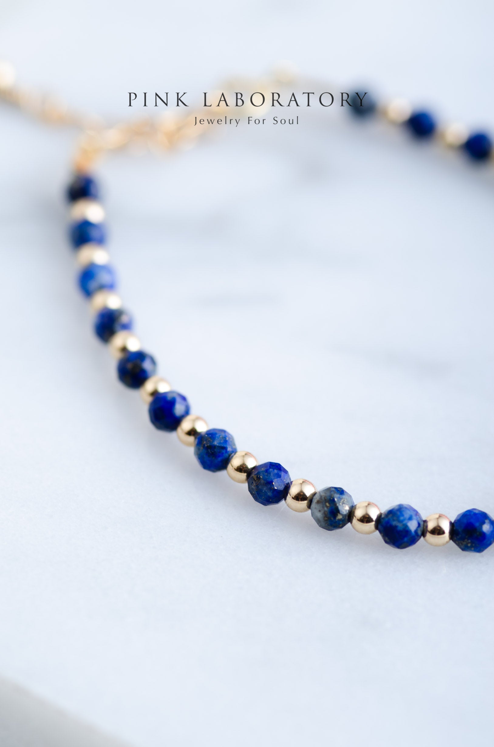 青金石 14K包金極細手鍊 | 字母客製