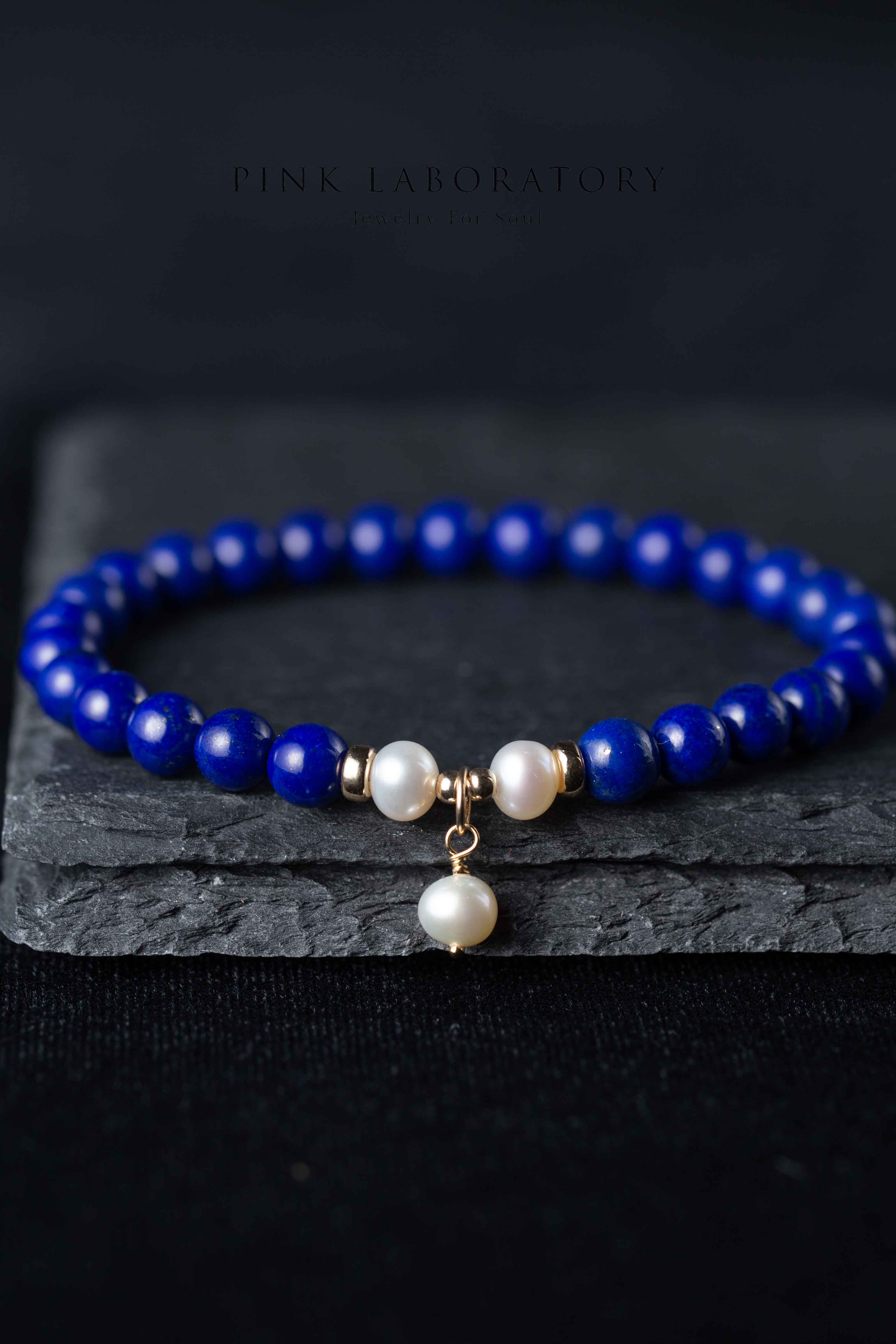 青金石珍珠14KGF手鍊