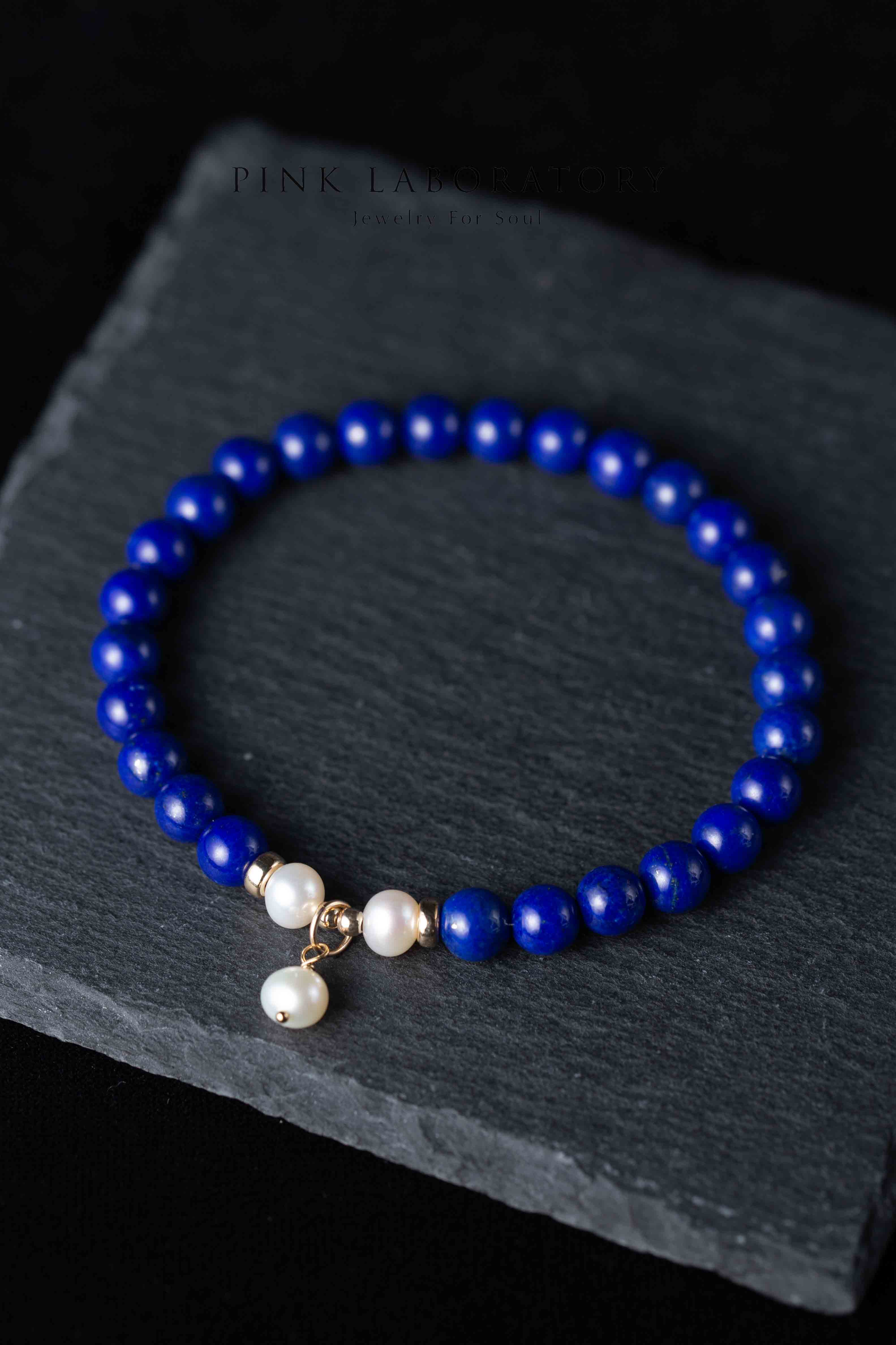 青金石珍珠14KGF手鍊