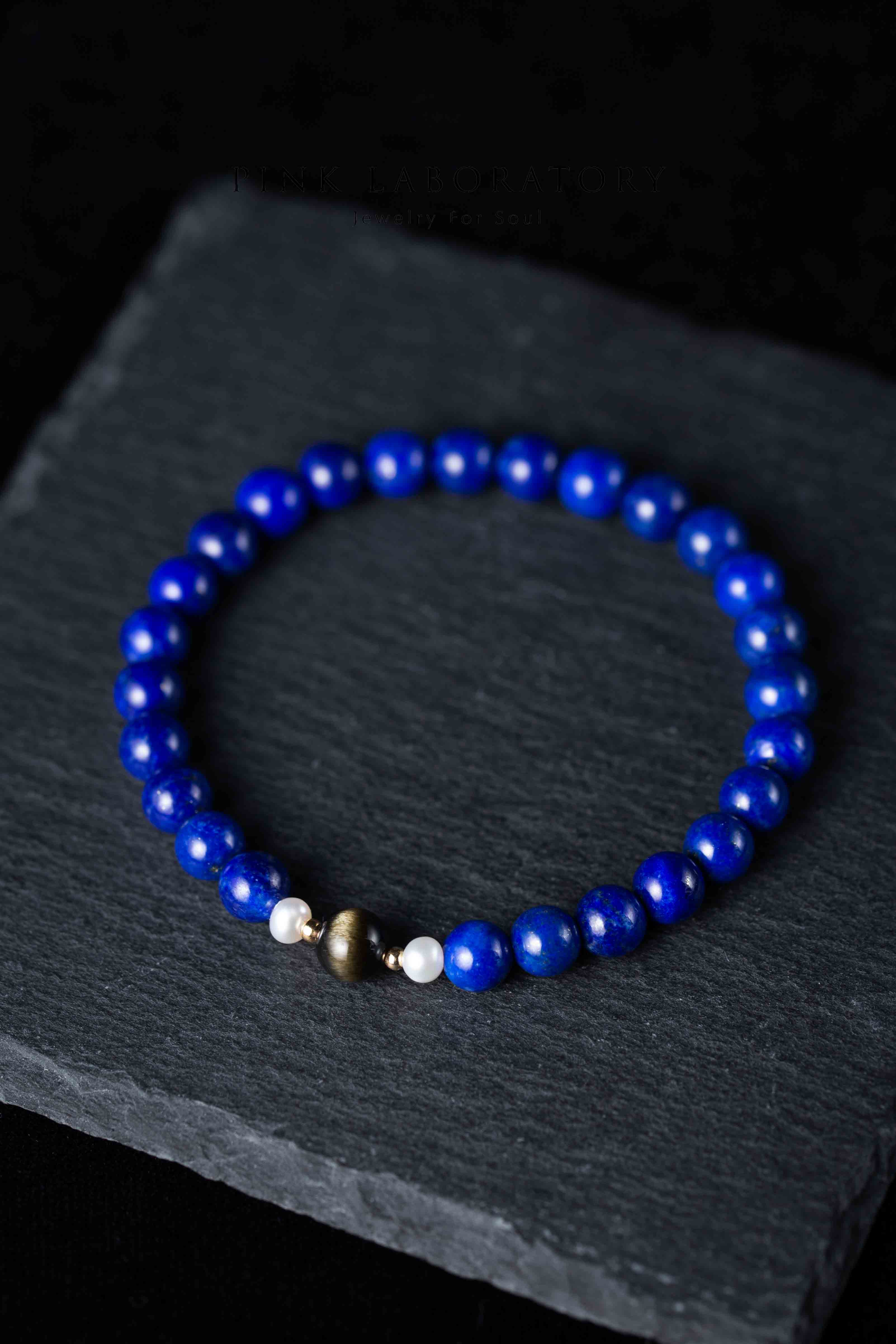 青金石黑曜石14KGF手鍊