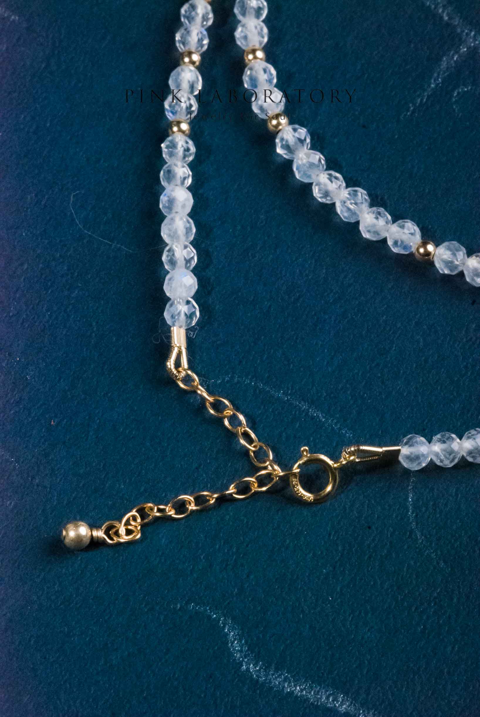 月光石極細手鍊 | 三圈 | 3mm | 14K包金