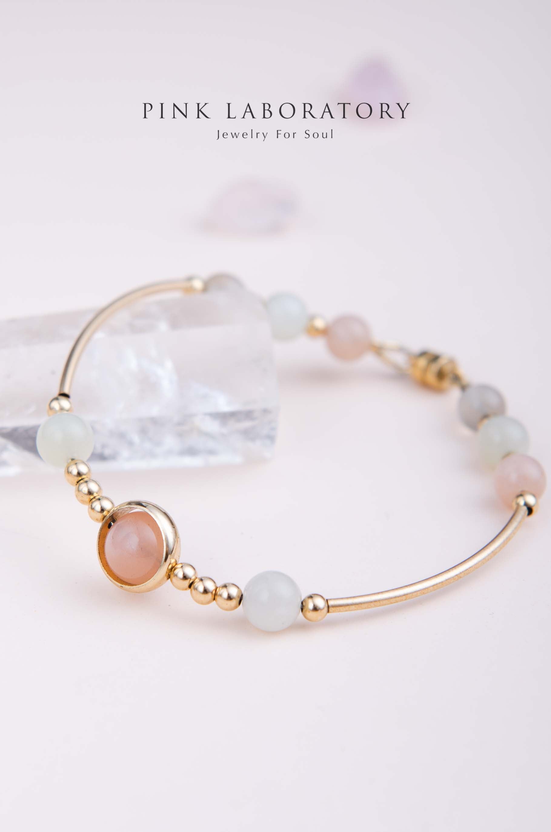 彩月光石14KGF手鍊