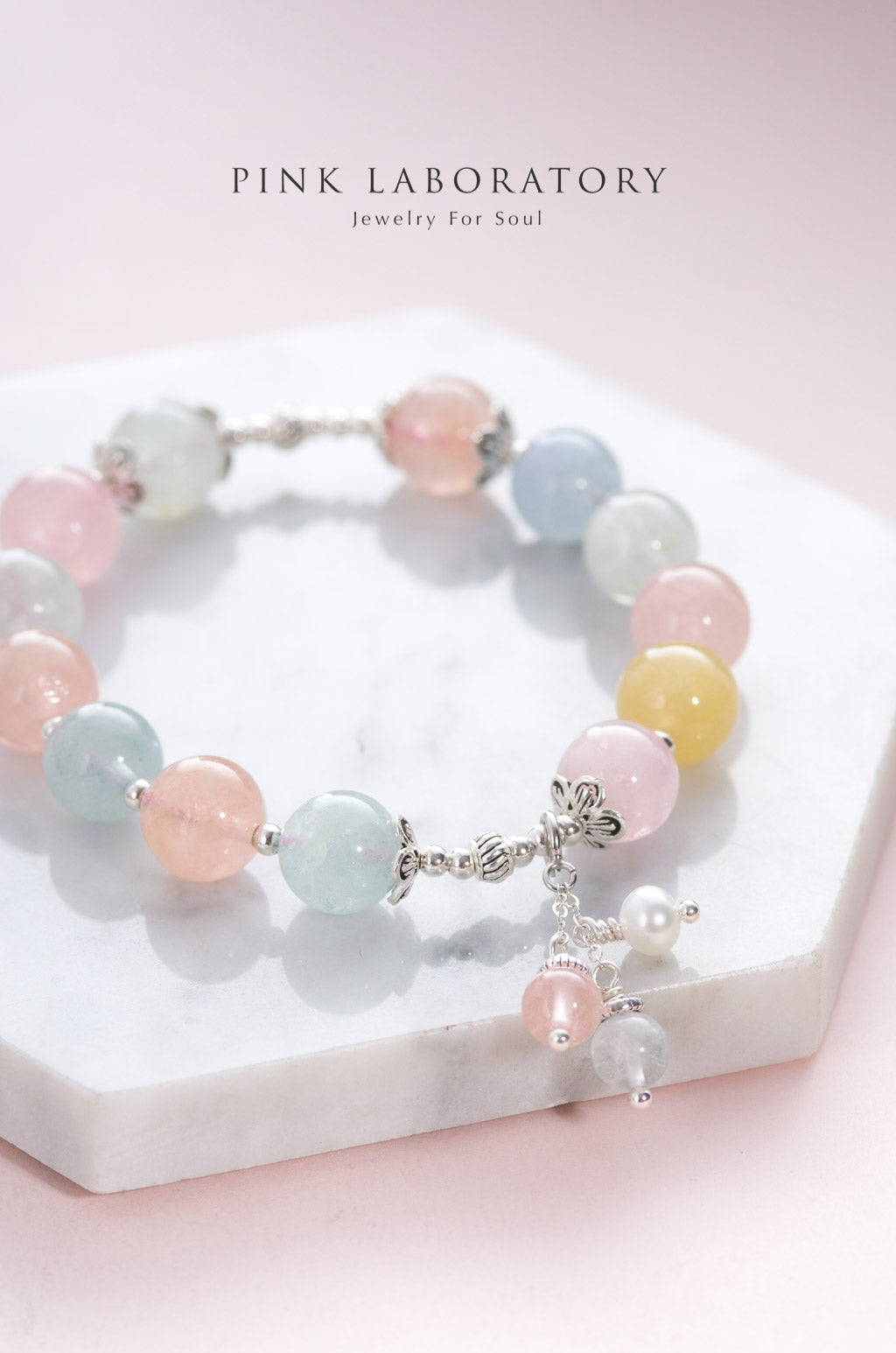 摩根石925純銀手鏈 | 可拆卸吊墜