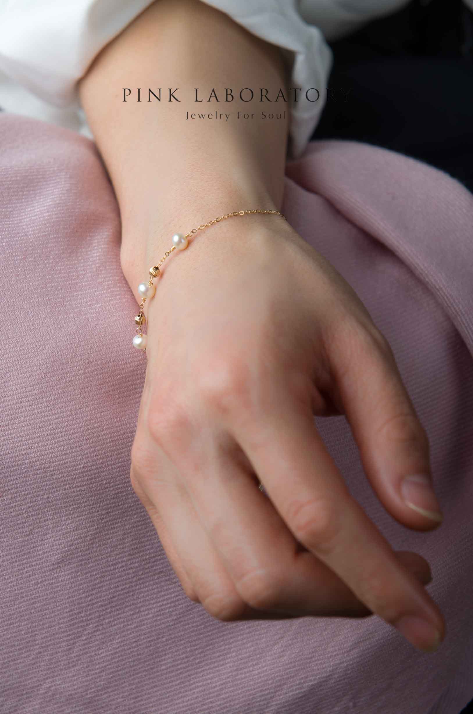 天然淡水珍珠手鍊 | 14K包金伴娘禮物