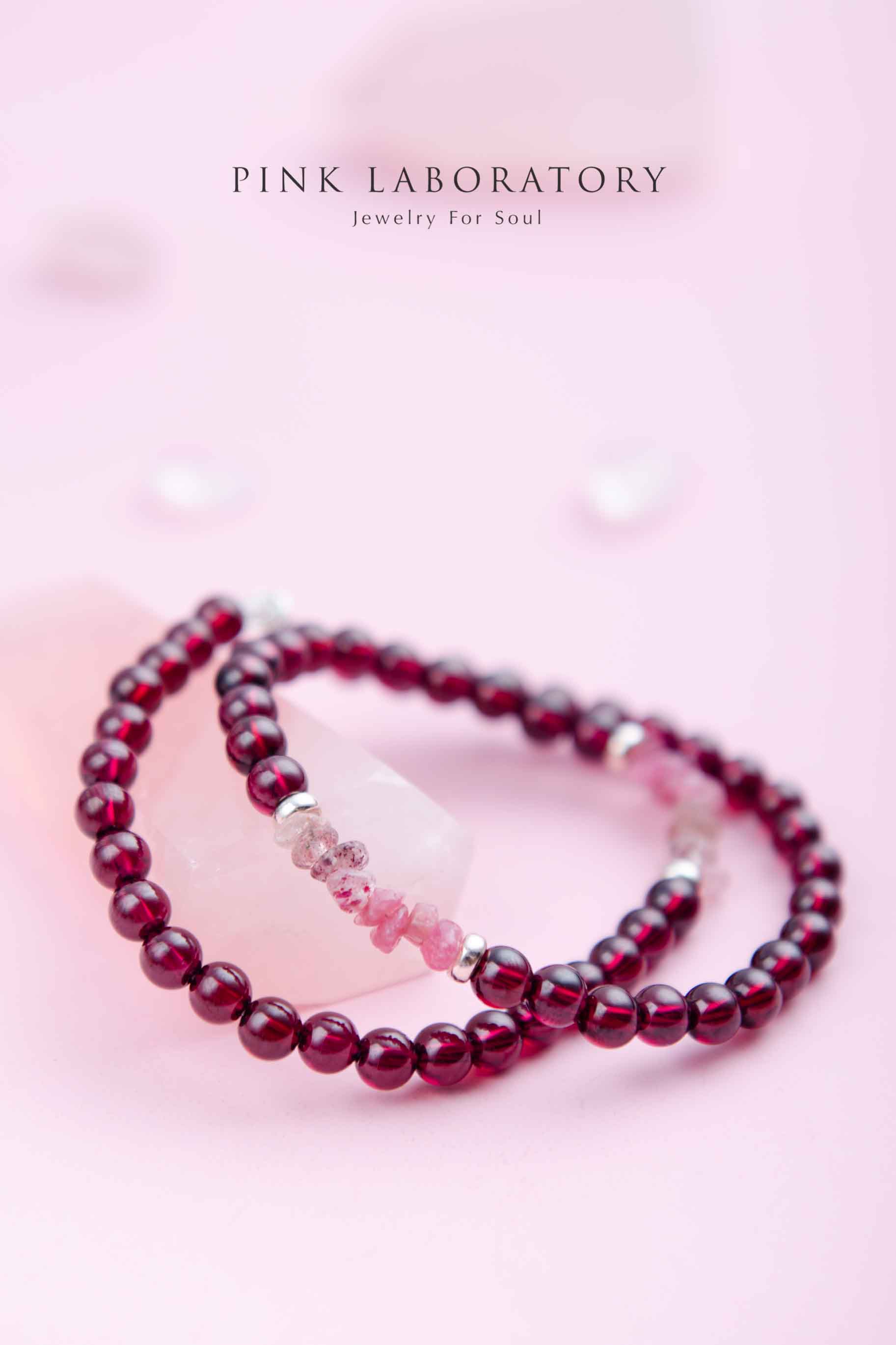 石榴石手鍊 | 碧璽 | 925純銀 | 多圈