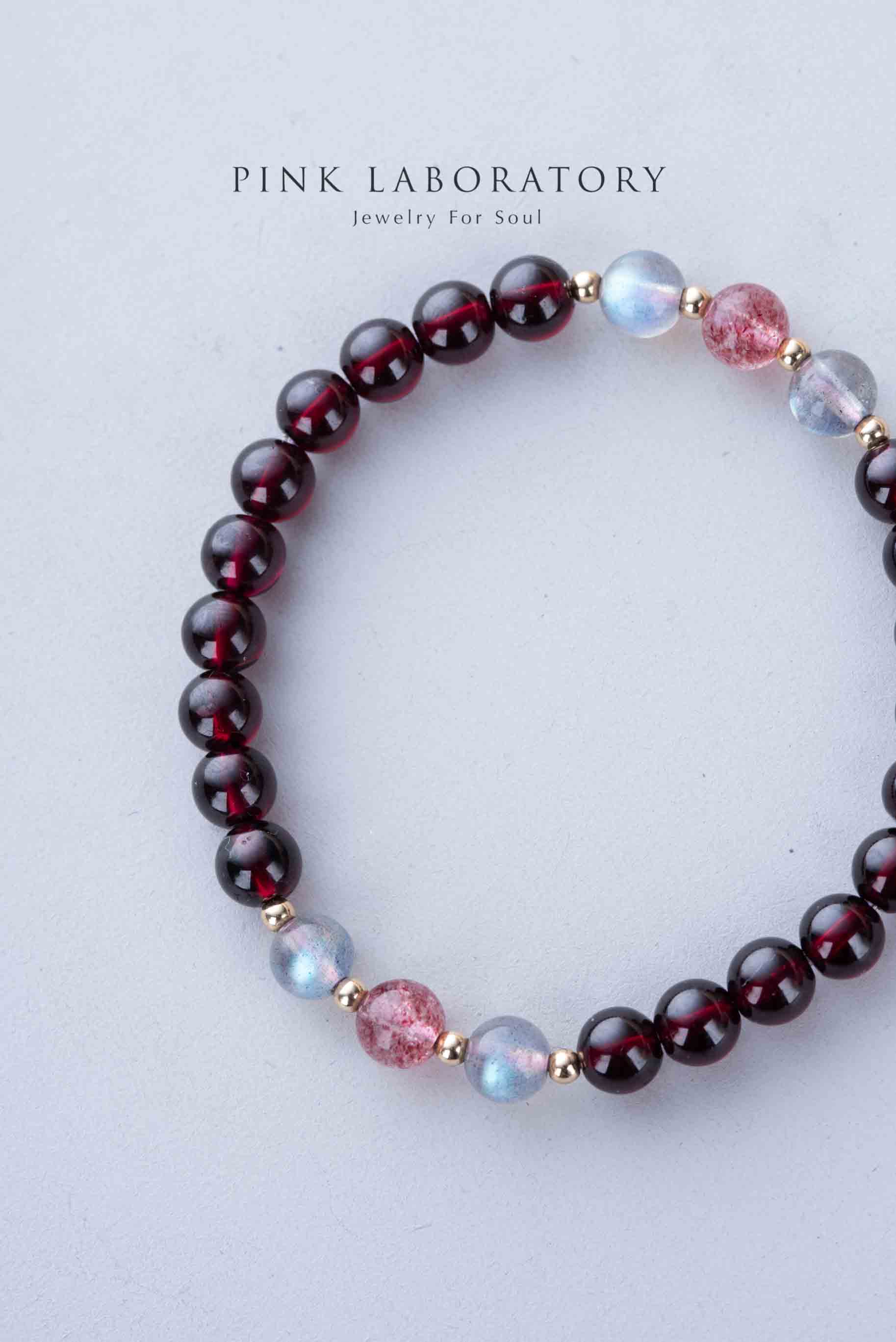 石榴石手鏈 | 草莓晶 | 拉長石 | 14KGF |