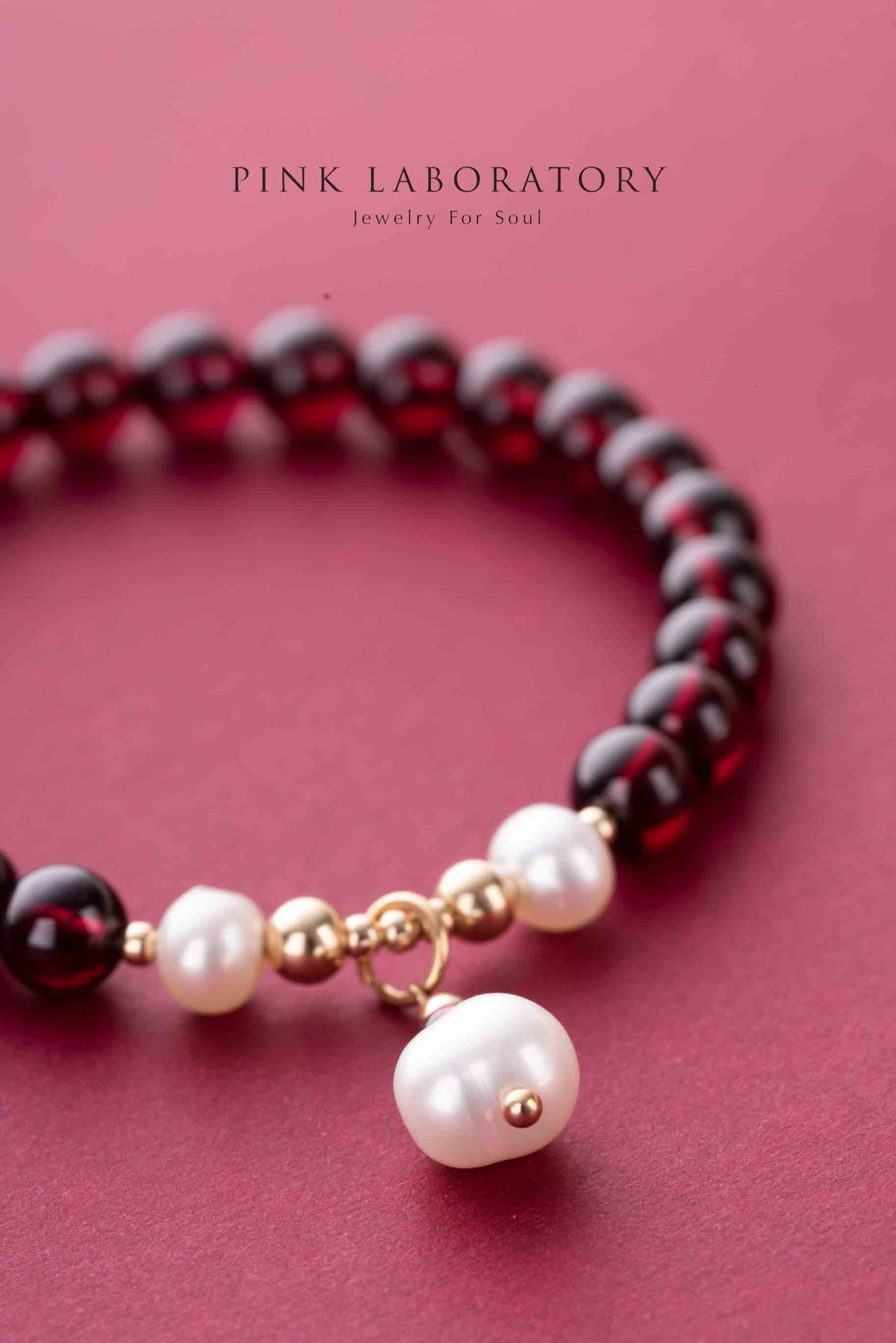 石榴石手鍊 | 珍珠 | 14K包金 |