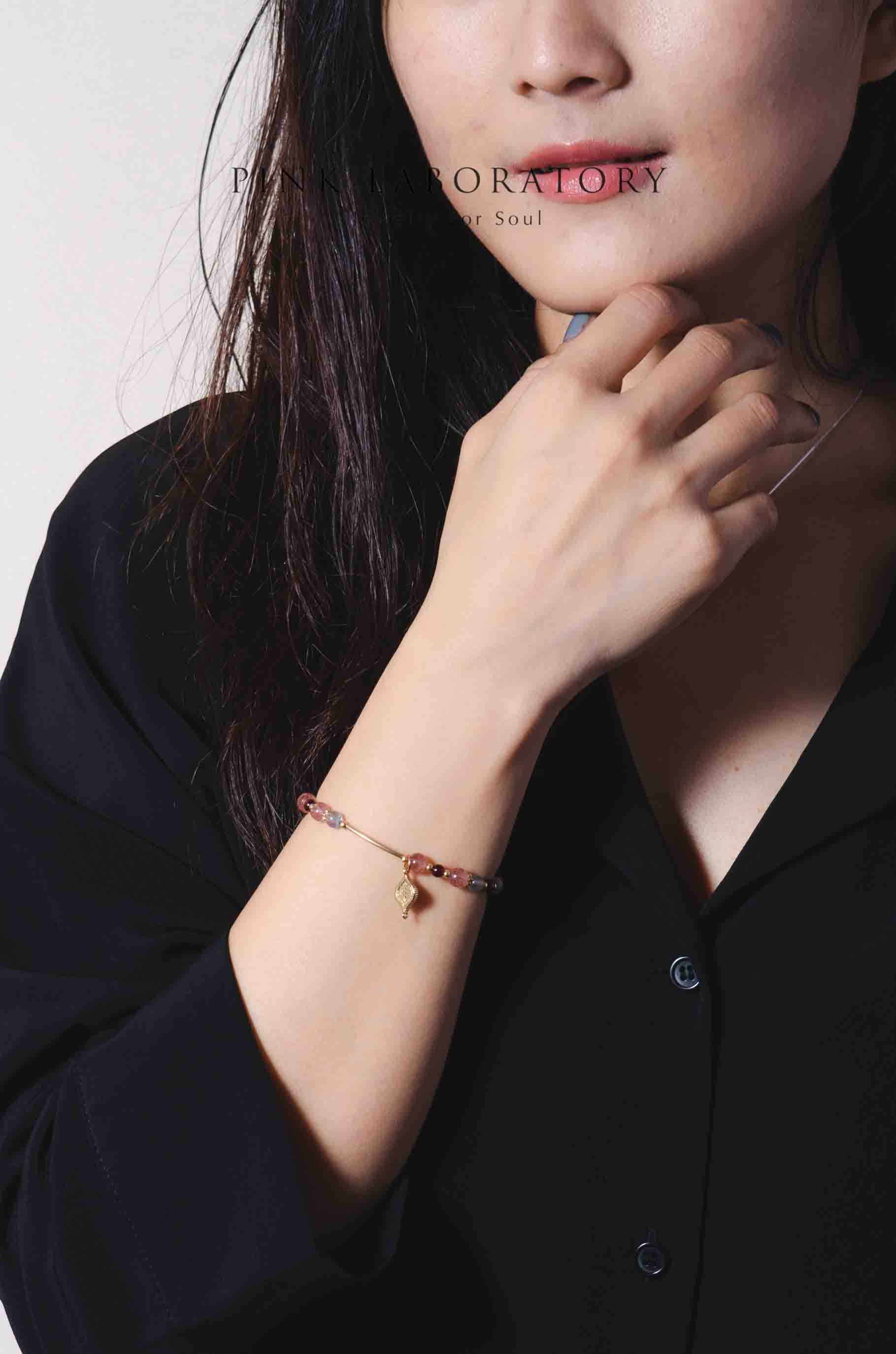 草莓晶珍珠手鍊 | 拉長石 | 石榴石