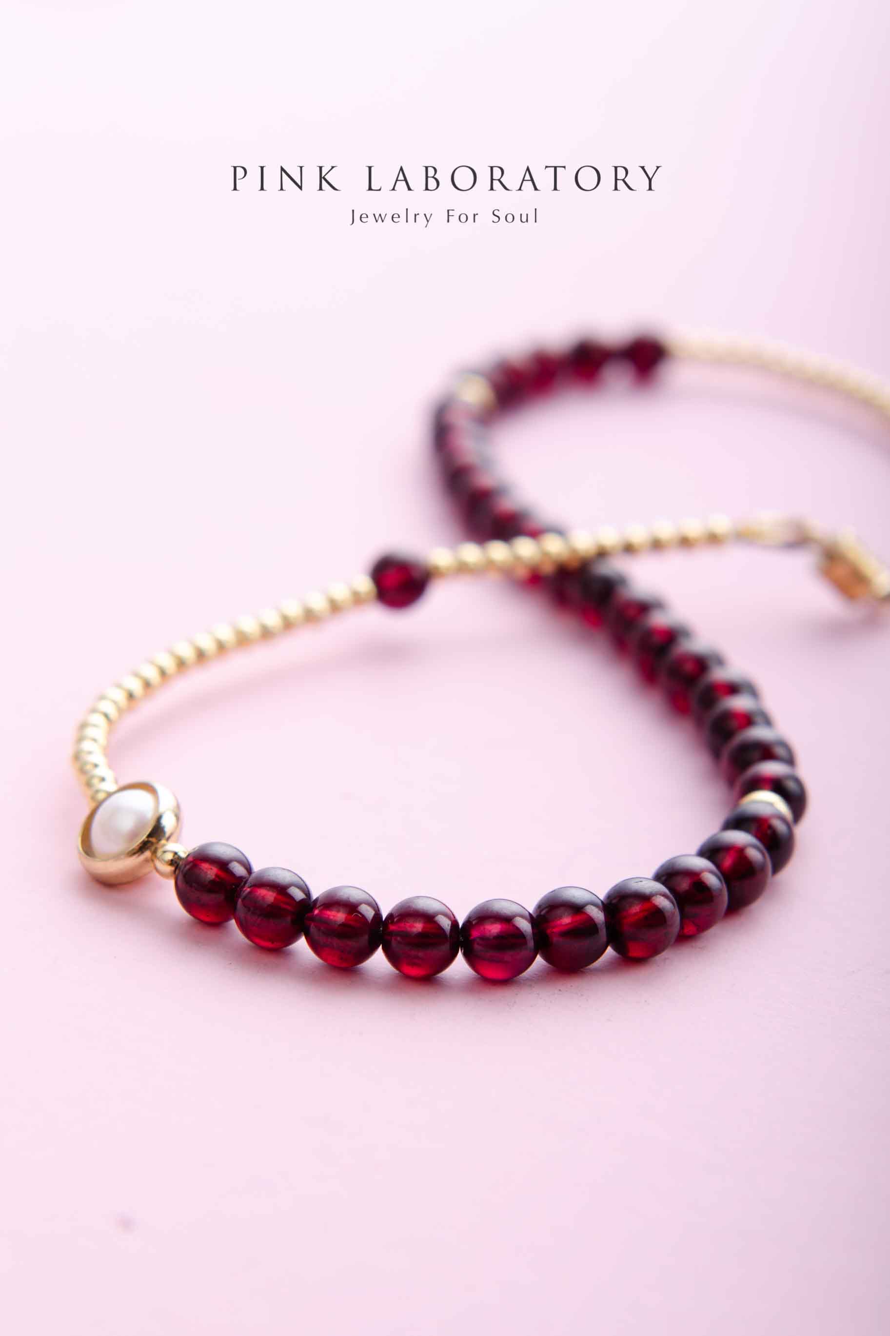 石榴石手鍊 | 珍珠 | 14kgf |