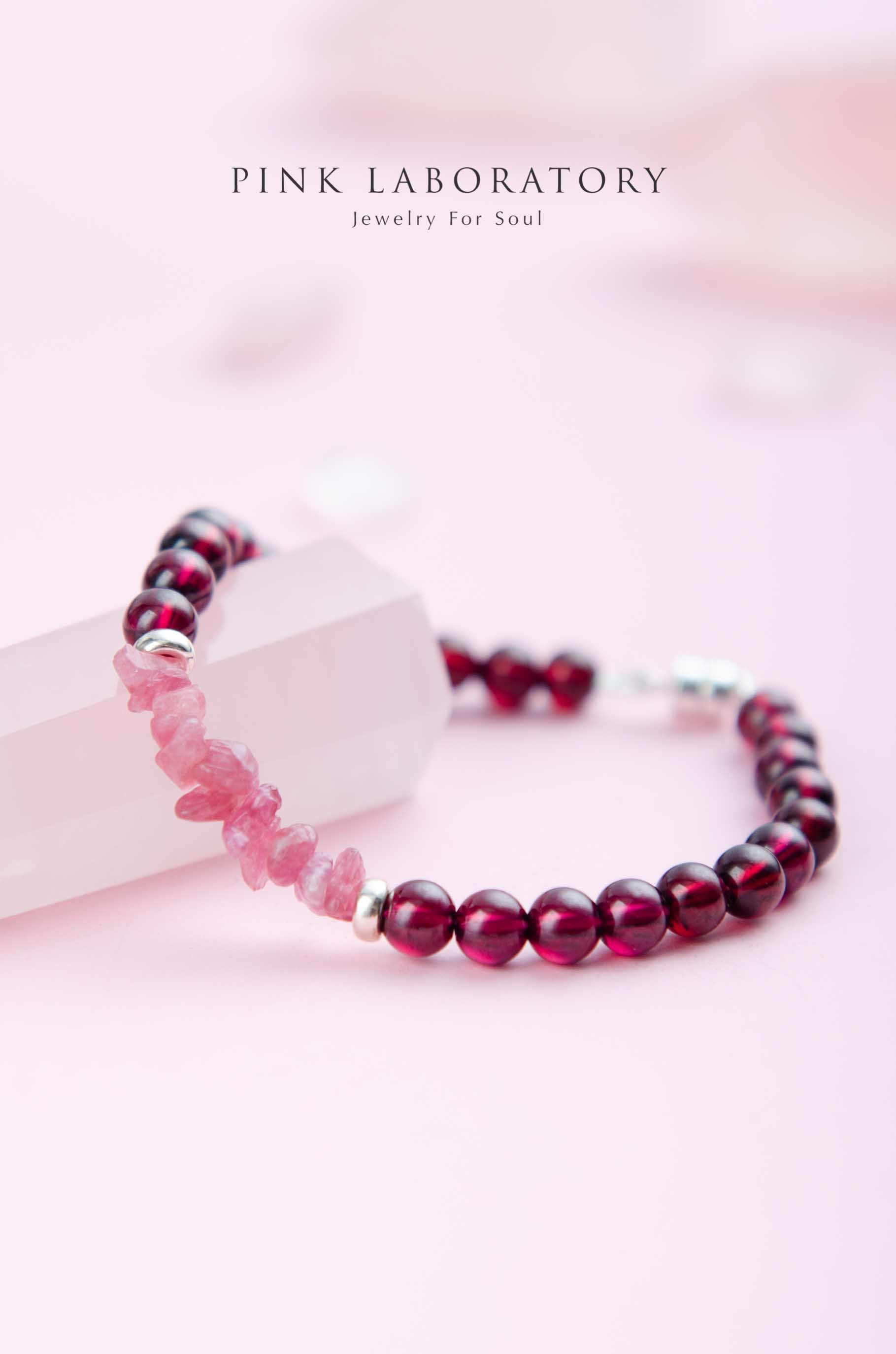 石榴石手鍊 | 碧璽 | 925純銀 | 單圈