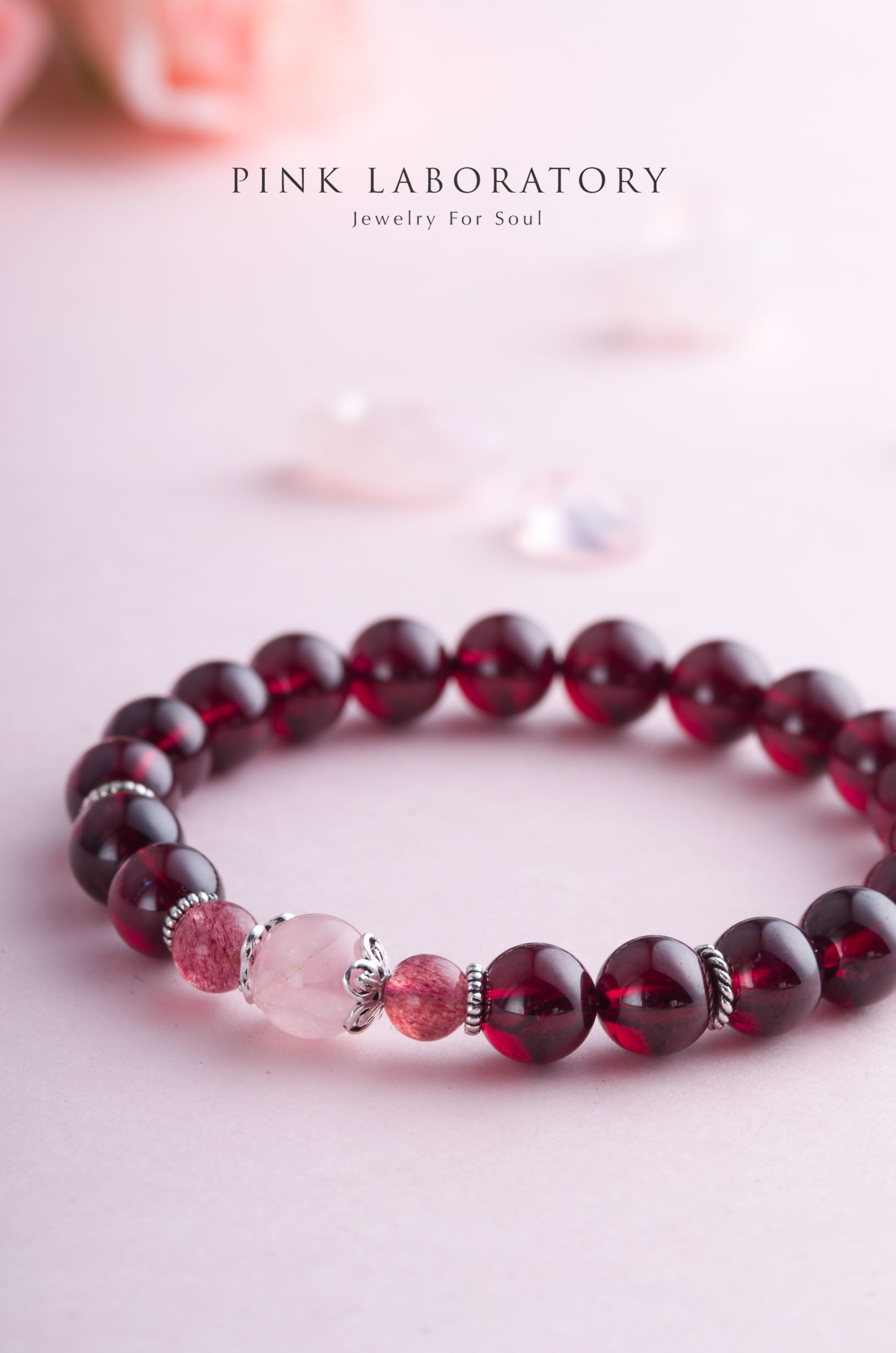 石榴石8mm手鍊 | 925純銀 |