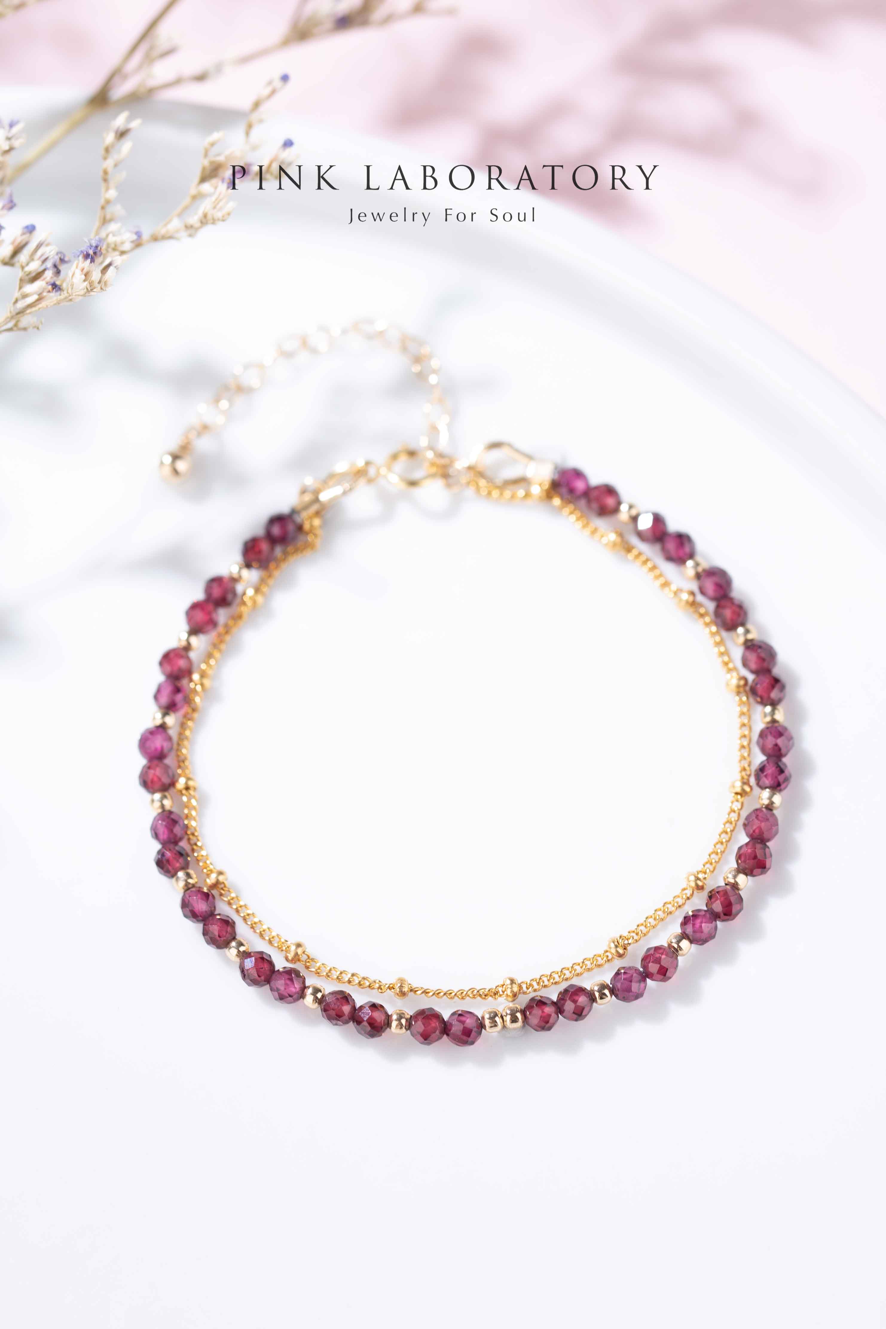 石榴石14K包金手鍊|字母客製