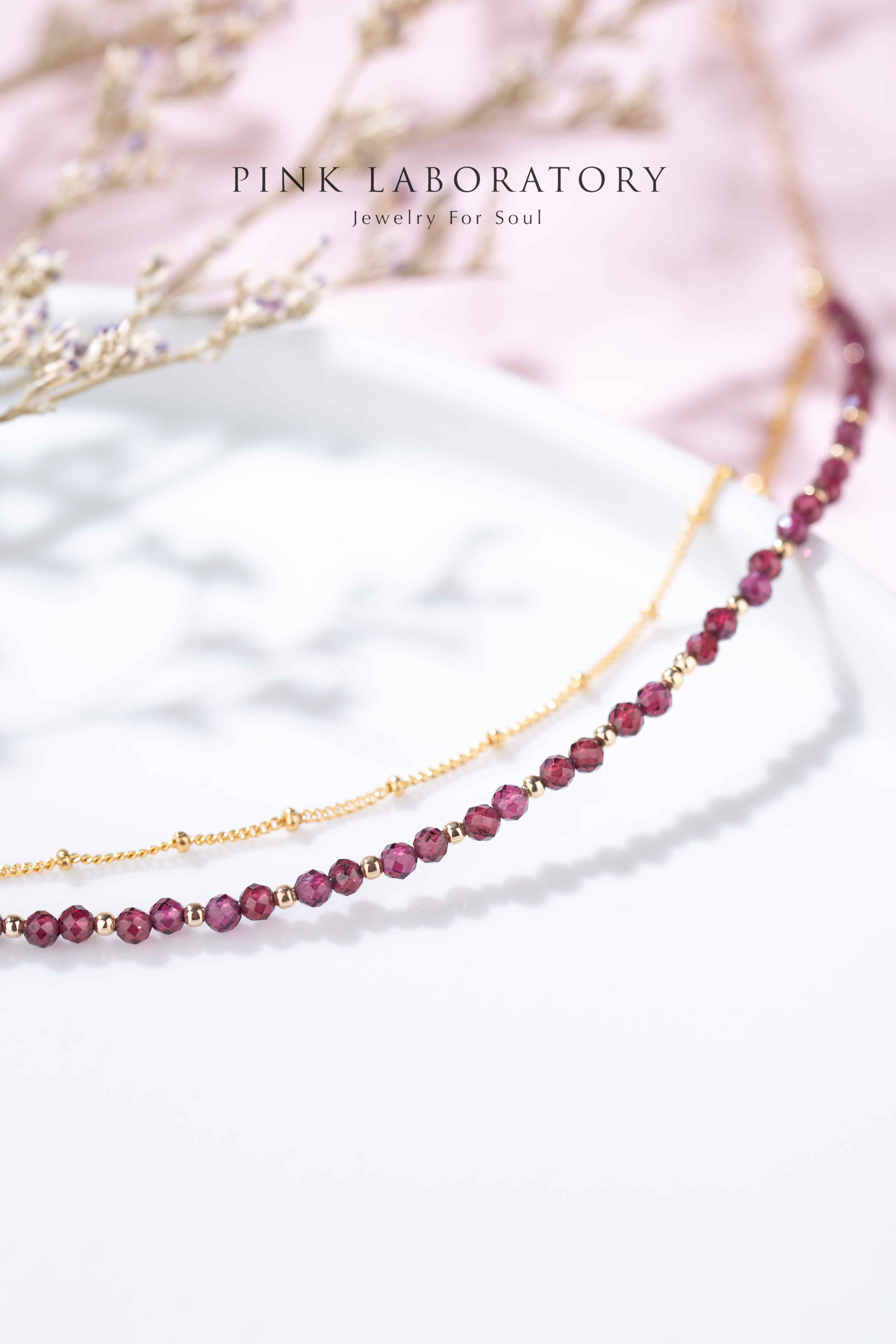 石榴石14K包金手鍊|字母客製