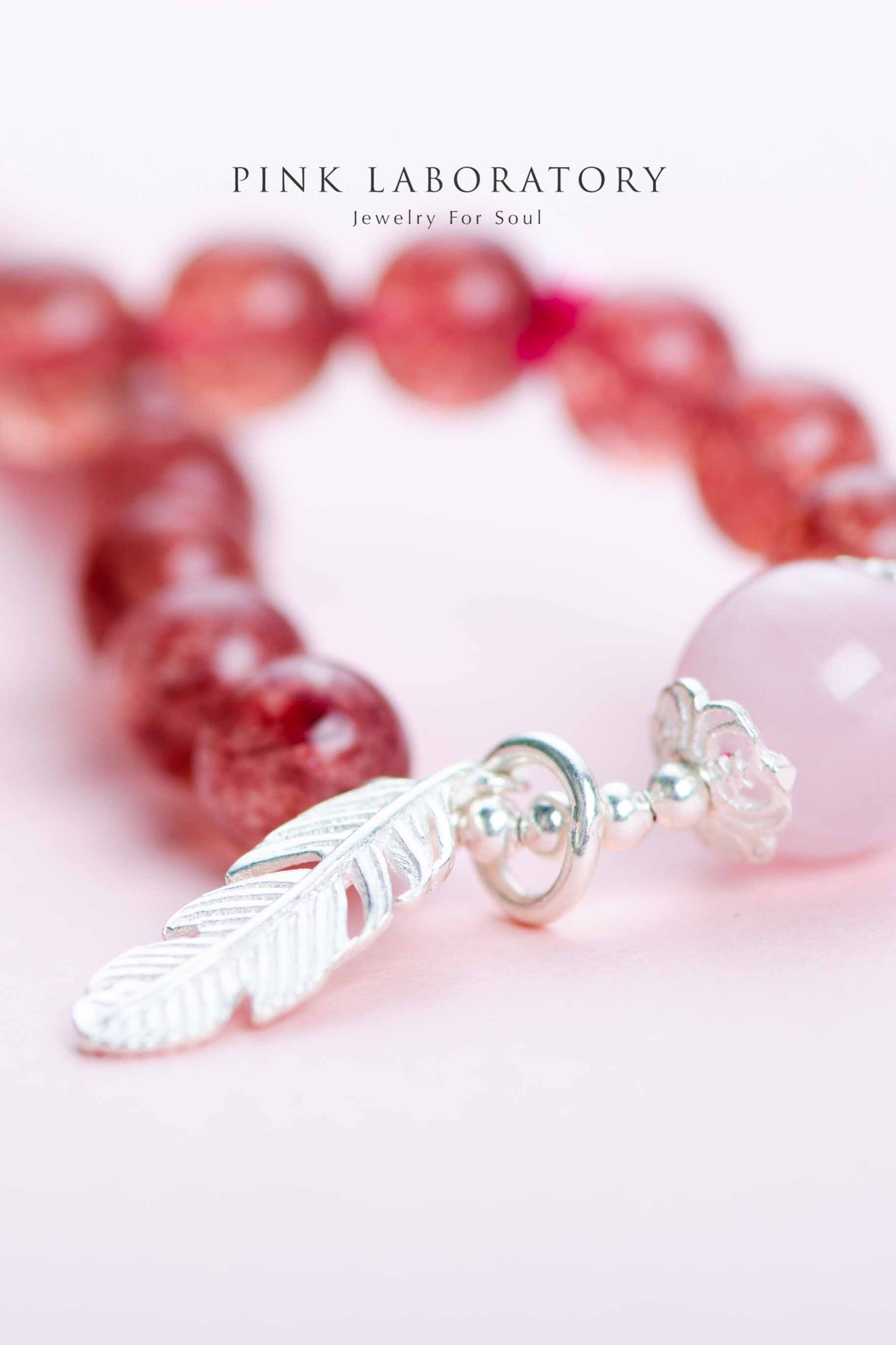 鴿血紅草莓晶手鍊 | 粉晶 | 925純銀配件 | 單圈 | 平和