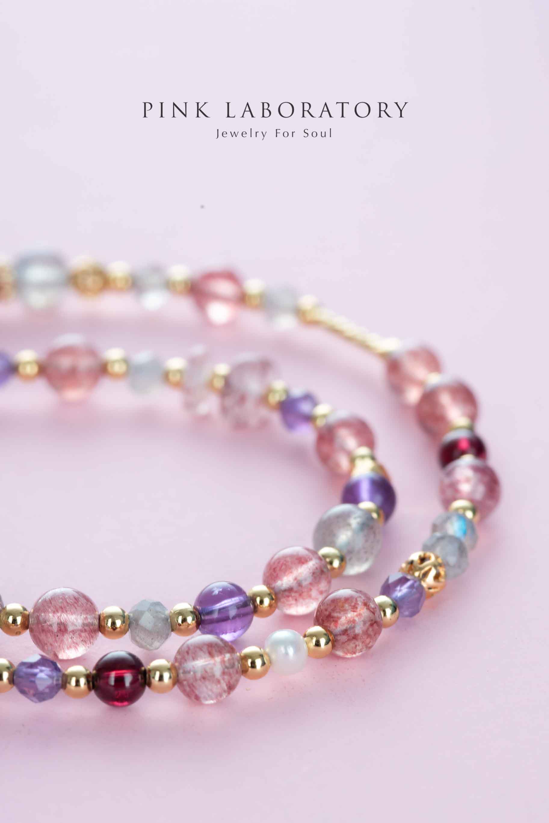 草莓晶手鍊 | 石榴石紫晶 | 多圈