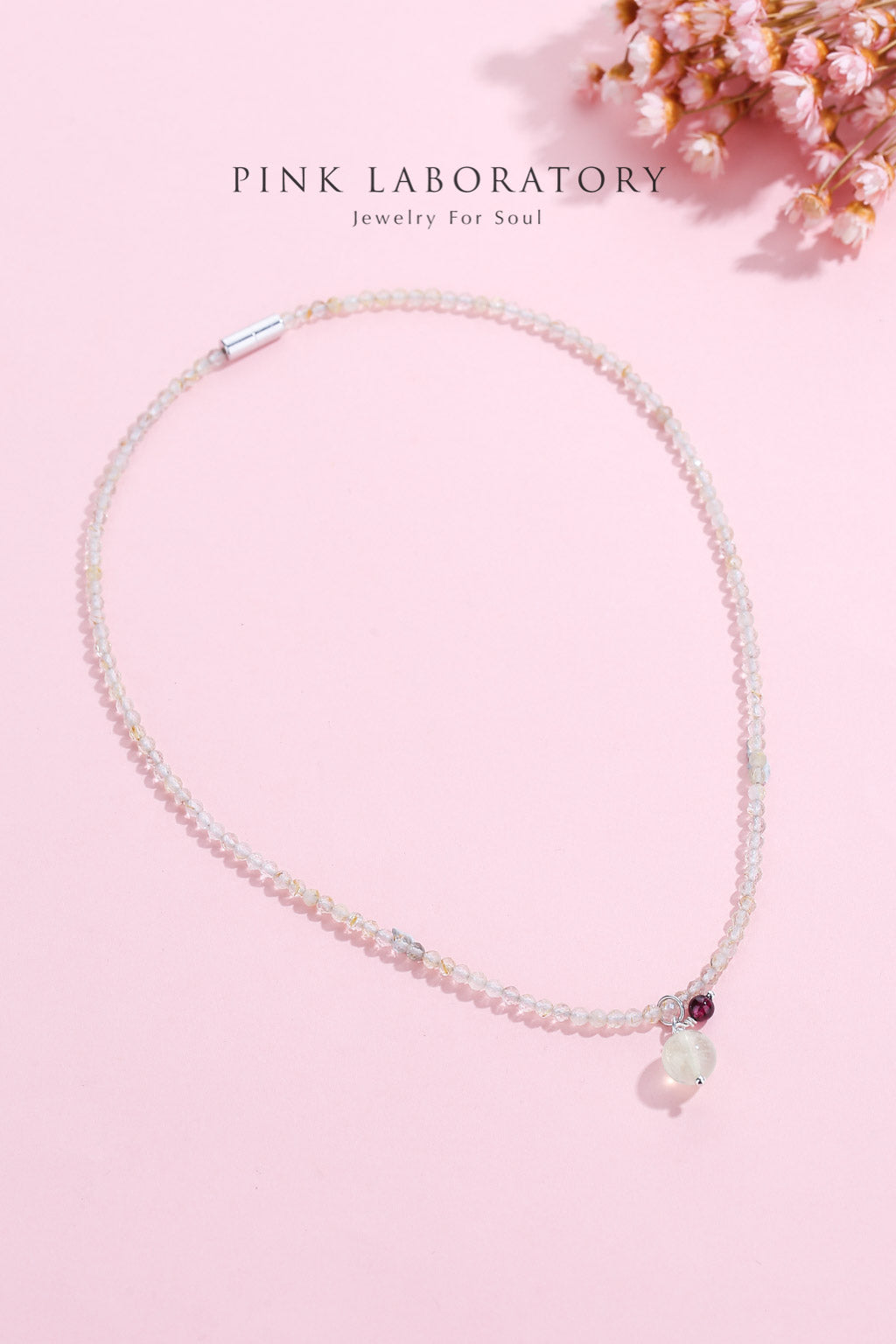 金髮晶葡萄石925純銀項鍊