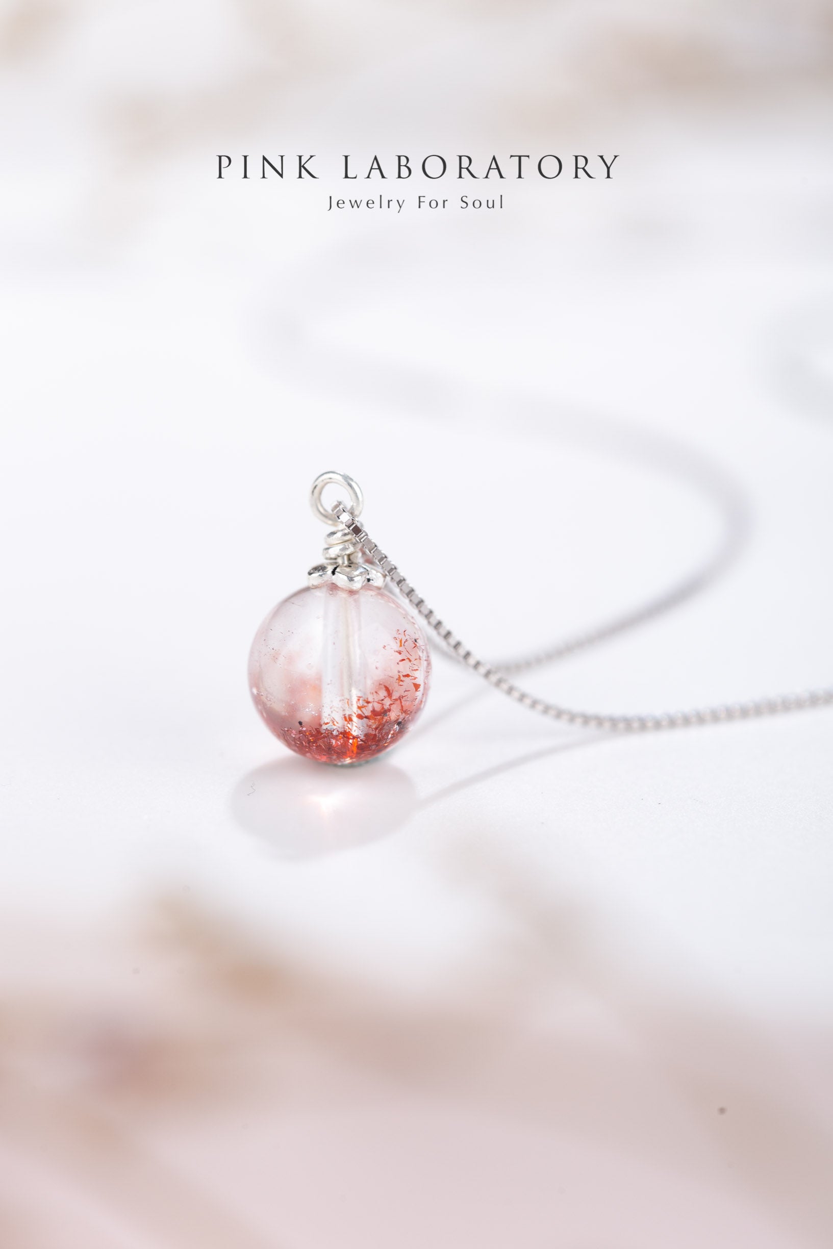 紅超七金草莓晶925純銀項鍊