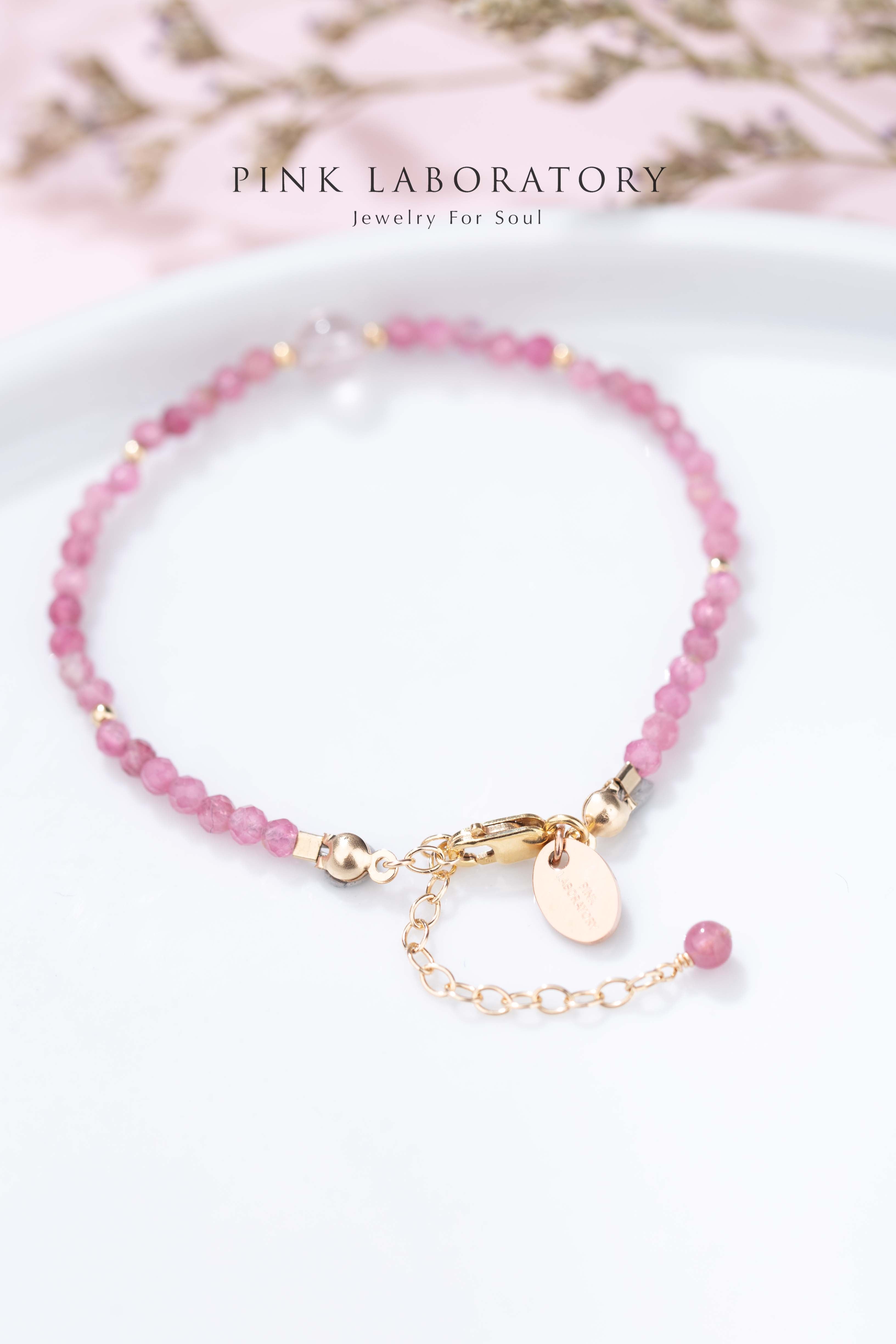 粉紅碧璽粉水晶手鍊
