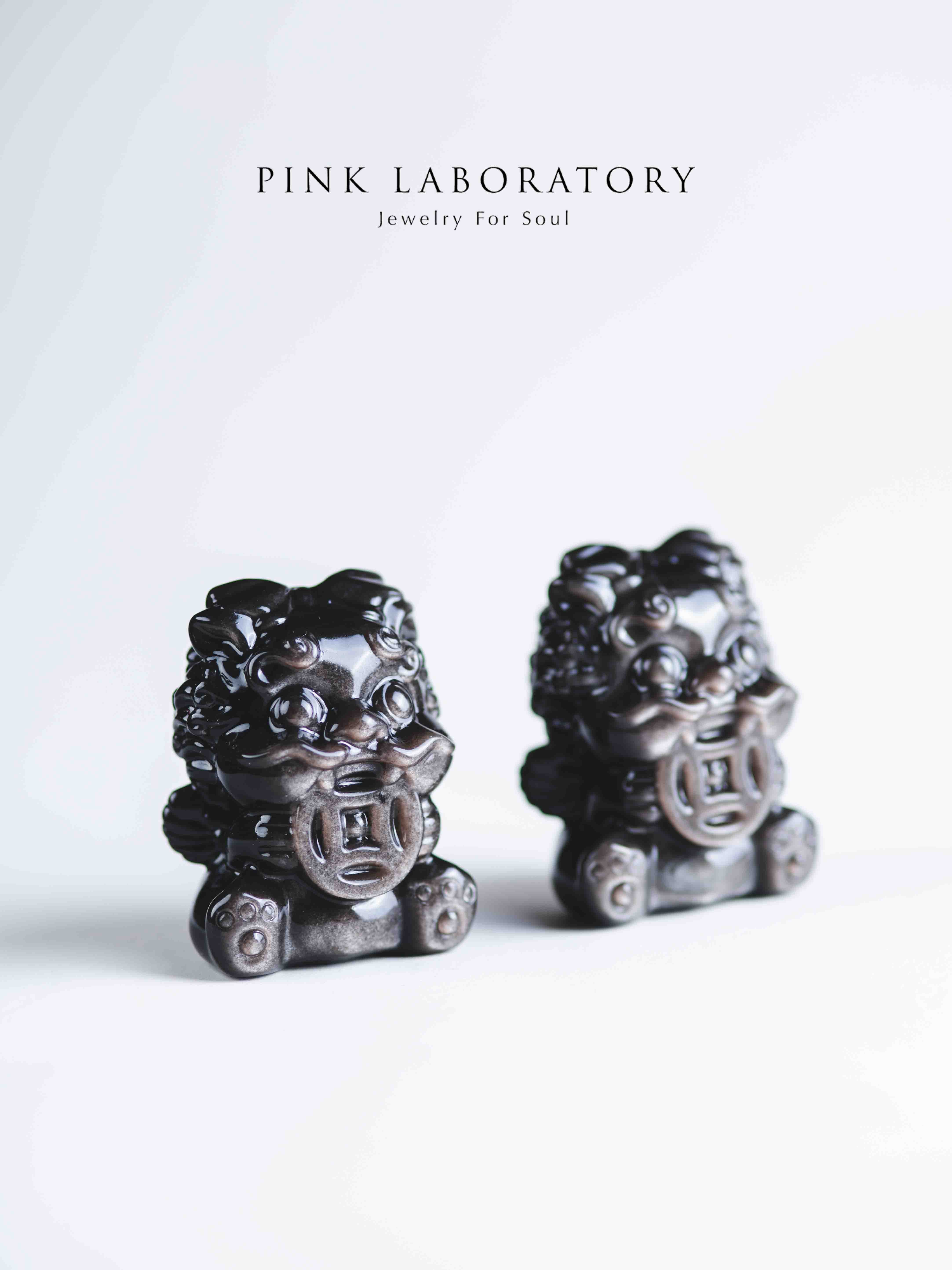 銀曜石招財吞金獸｜招財防小人水晶擺件