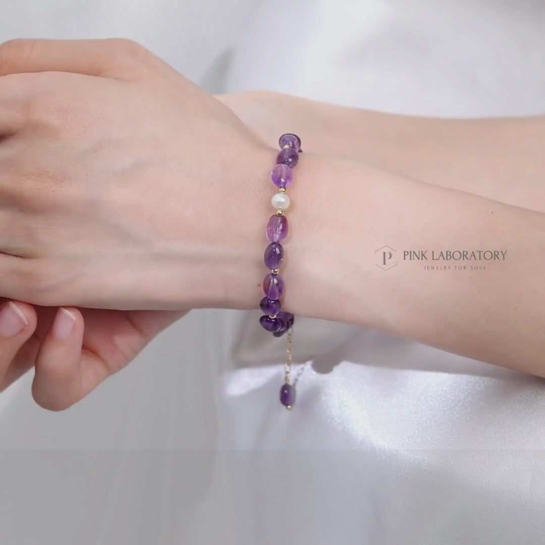 紫水晶珍珠手鍊