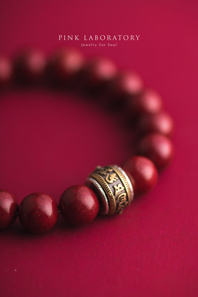 激安 朱砂/晶穴 共生 一眼万（仏）字大天珠53mm