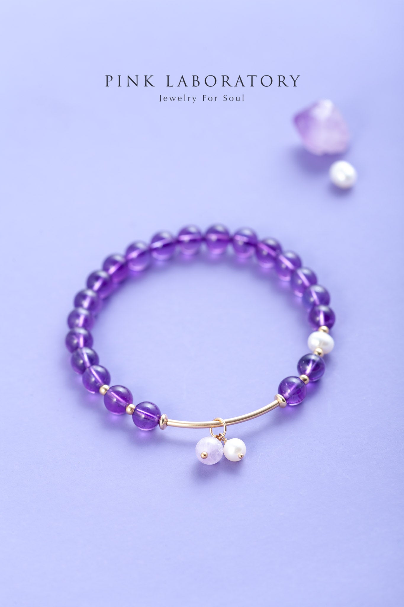 紫水晶珍珠14KGF手鍊  