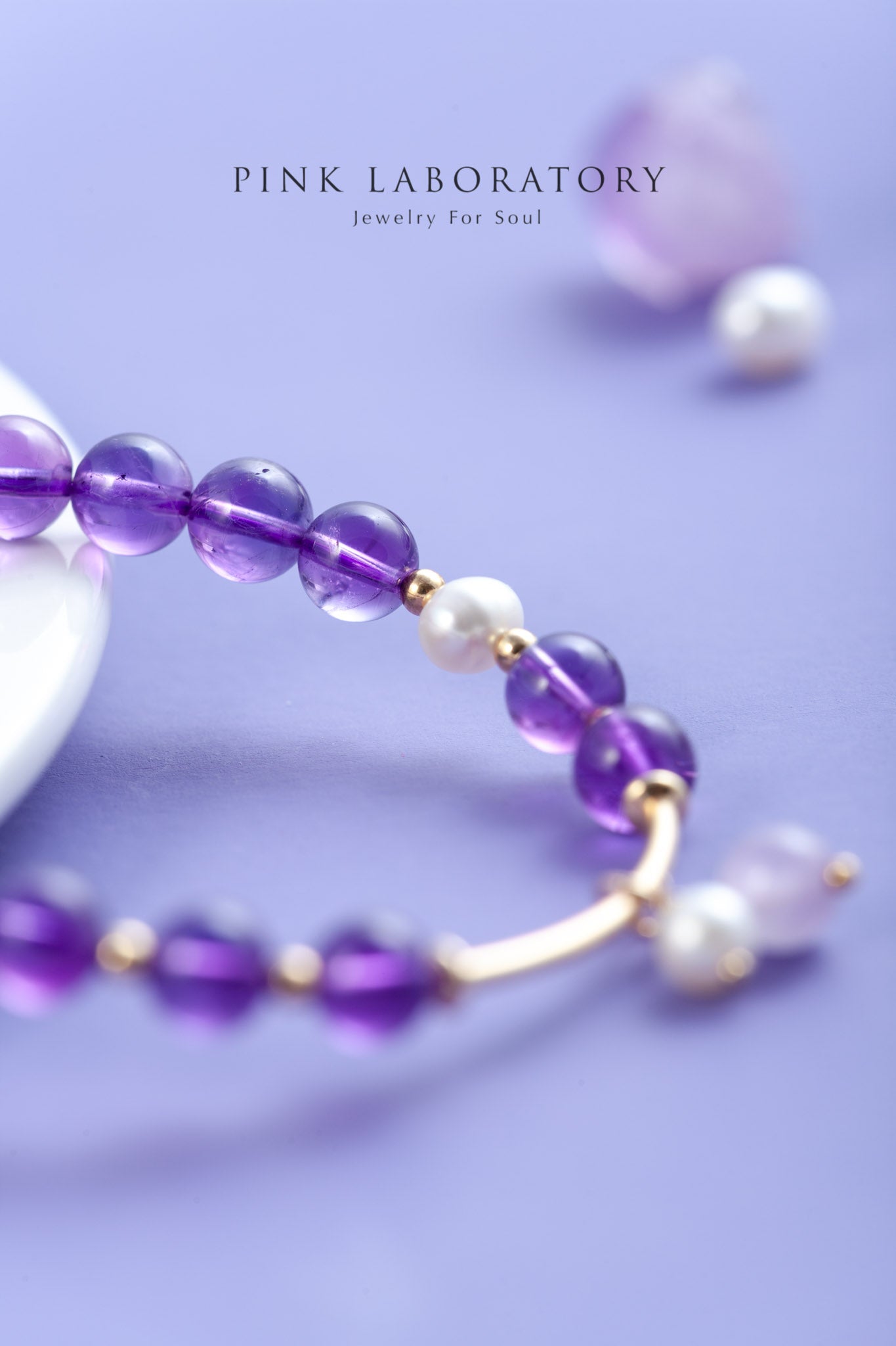 紫水晶珍珠14KGF手鍊  