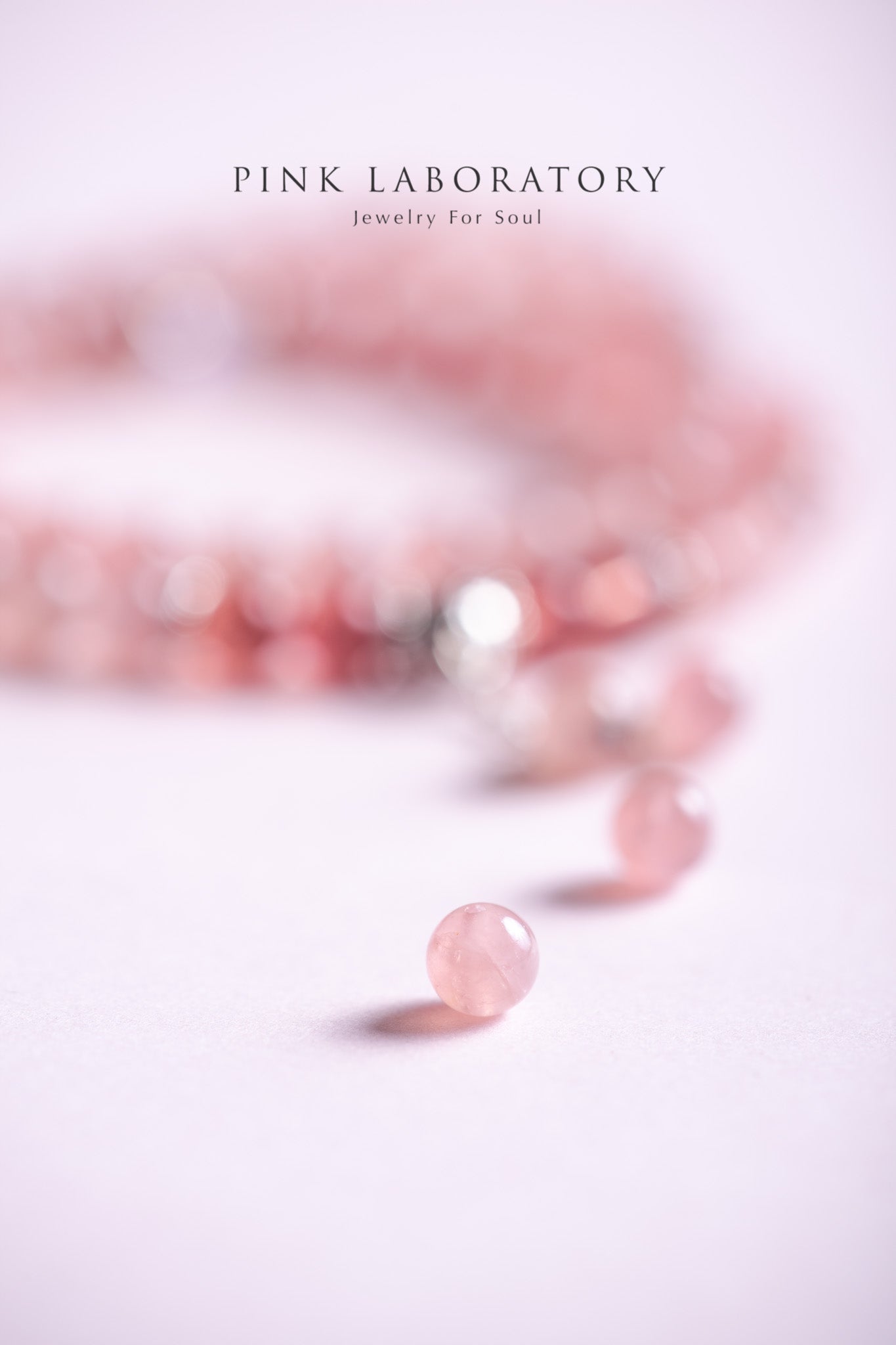 粉水晶草莓晶925純銀雙圈手鍊