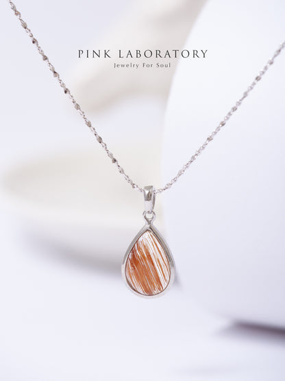 銅鈦晶銅髮晶925純銀吊墜項鍊