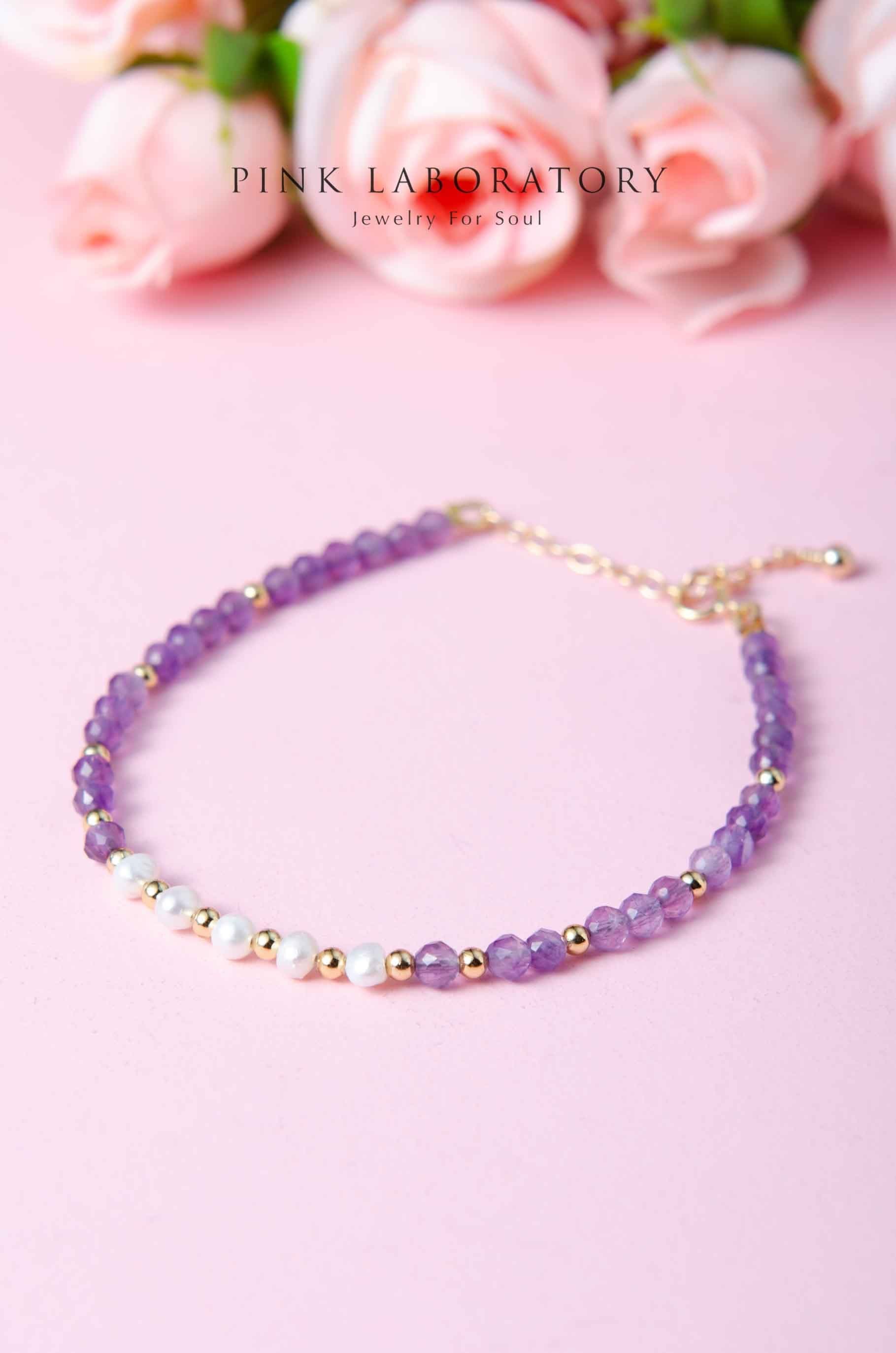 紫水晶手鍊 | 珍珠 | 切面 - Pink Laboratory