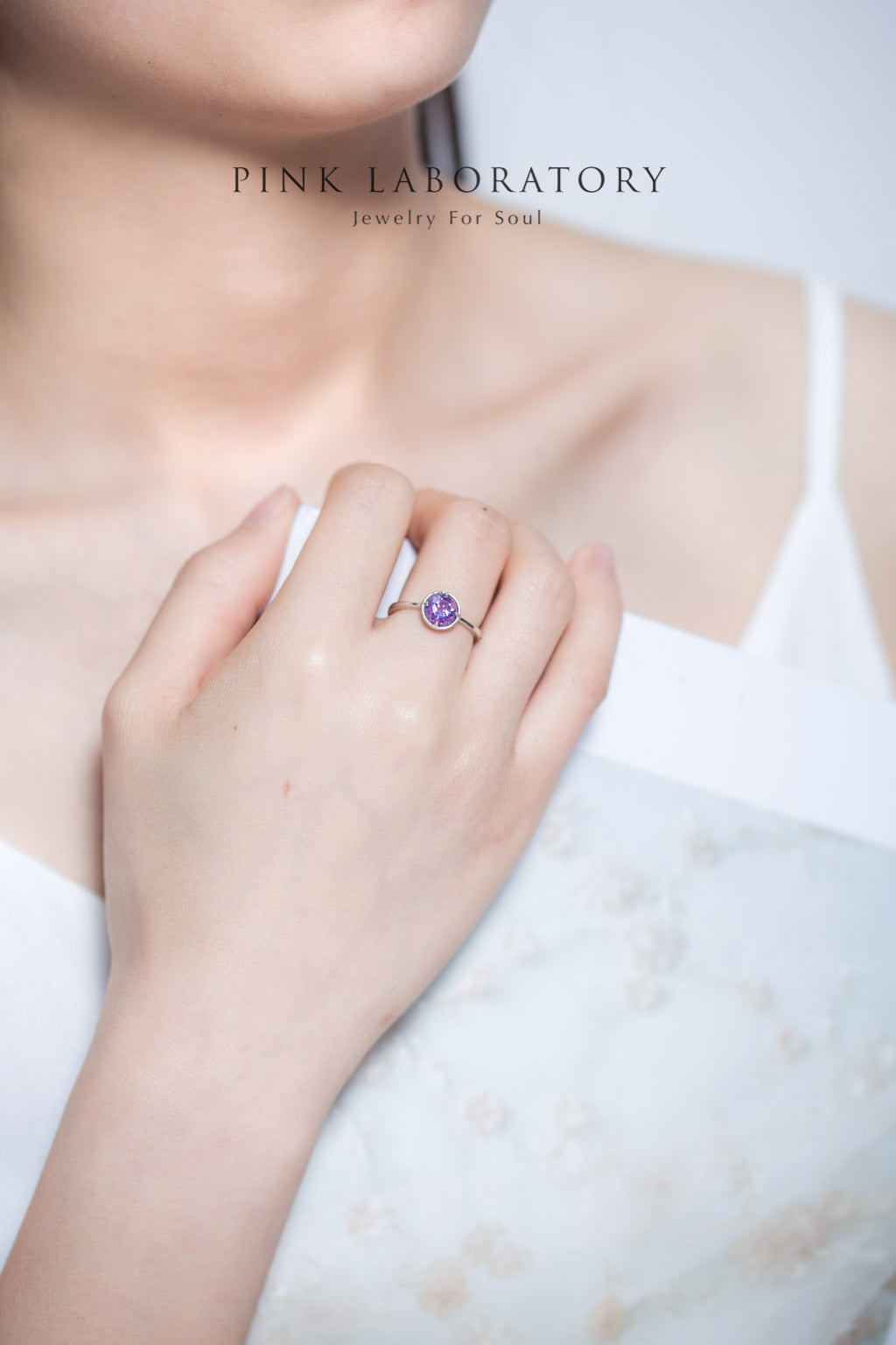 紫水晶戒指 | 925純銀精鍍亮澤白金