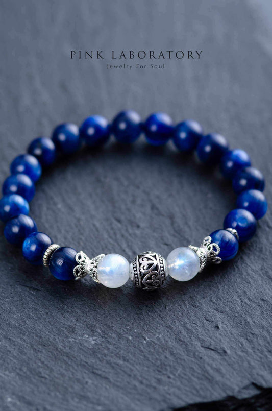 藍晶石8mm手鍊 | 月光石 | 925純銀 - Pink Laboratory